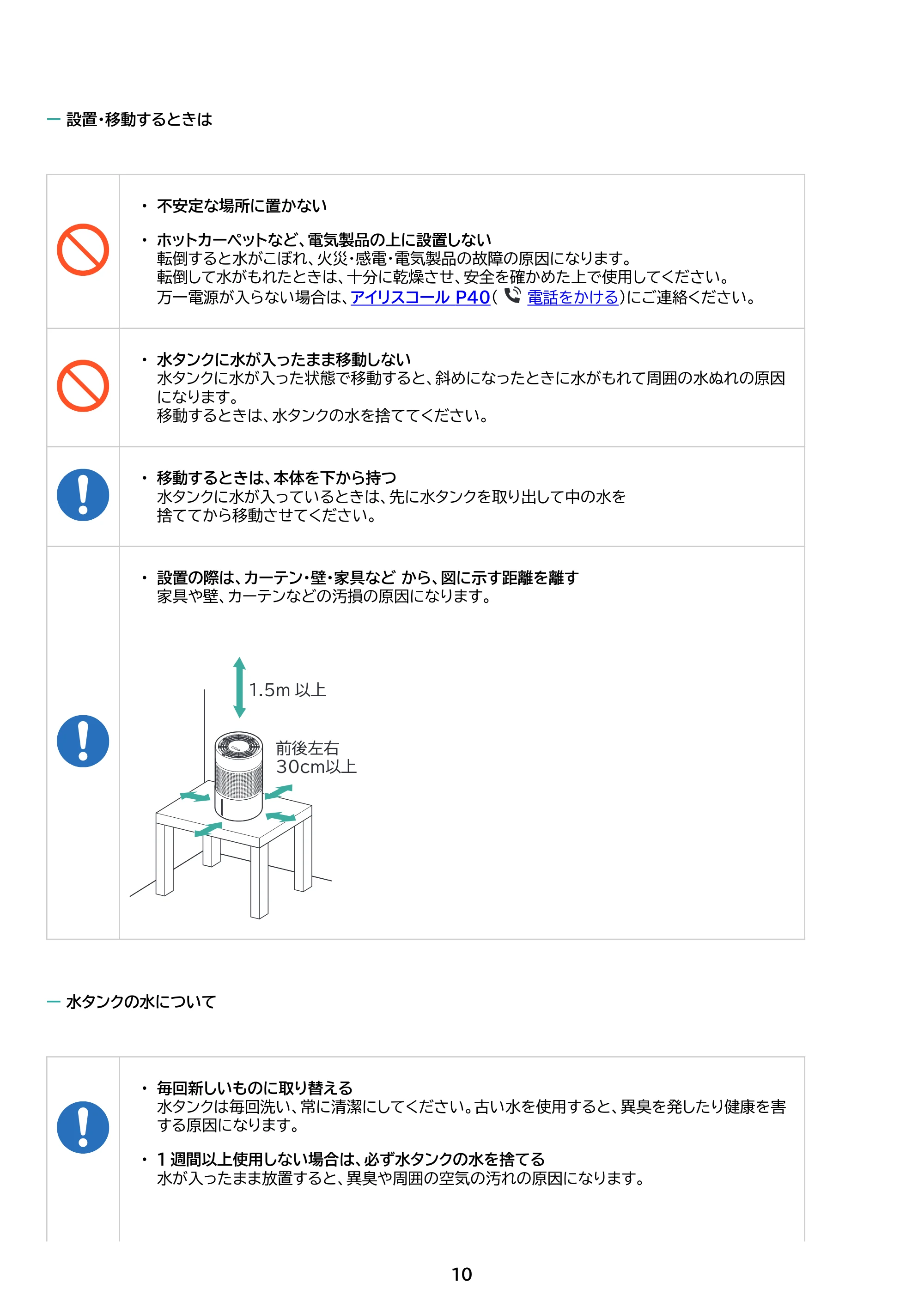 アイリスオーヤマ AHM-MVU55A 取扱説明書 — 原本ページ — 10ページ