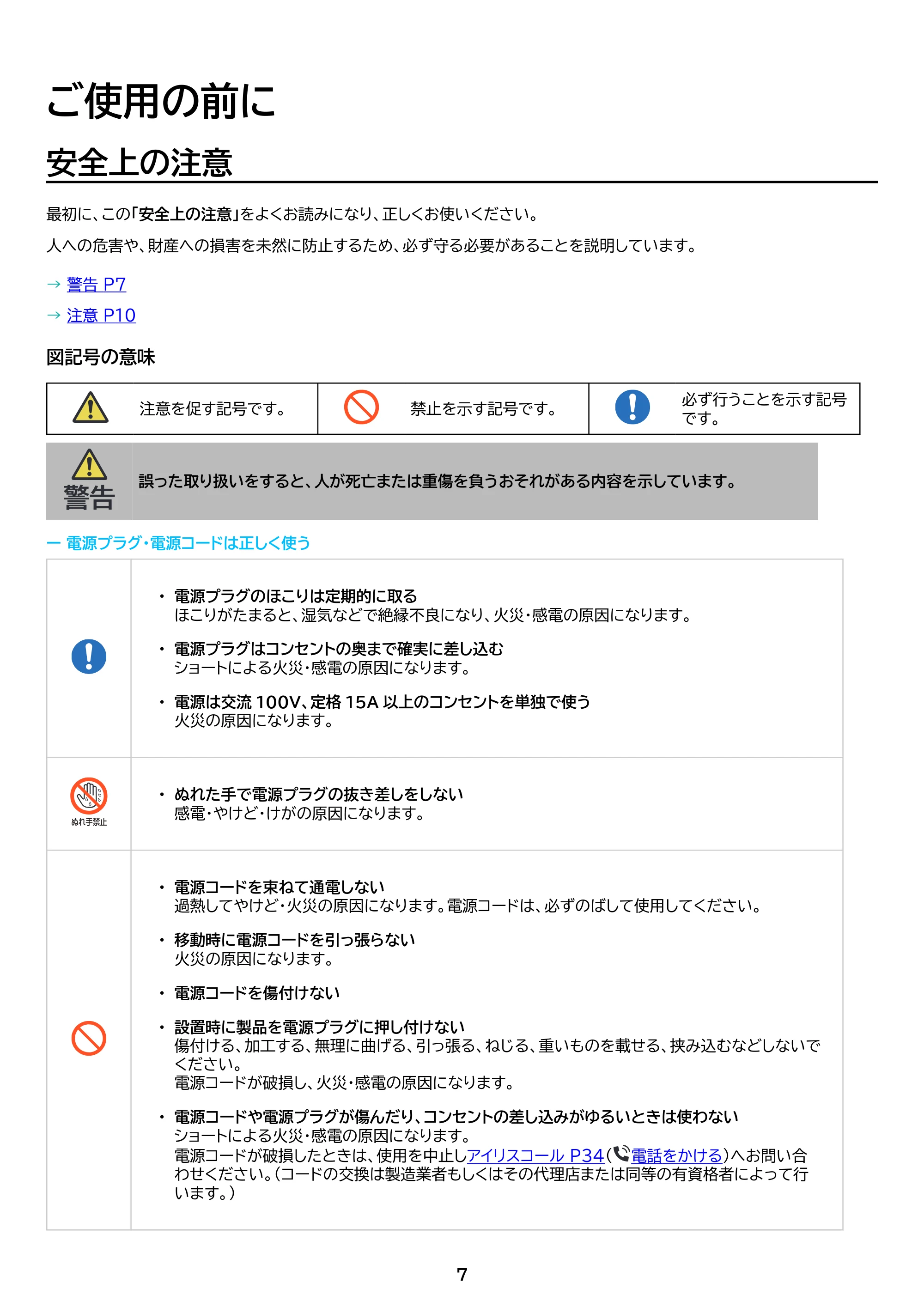 アイリスオーヤマ IFTB-45A 取扱説明書 — 原本ページ — 7ページ
