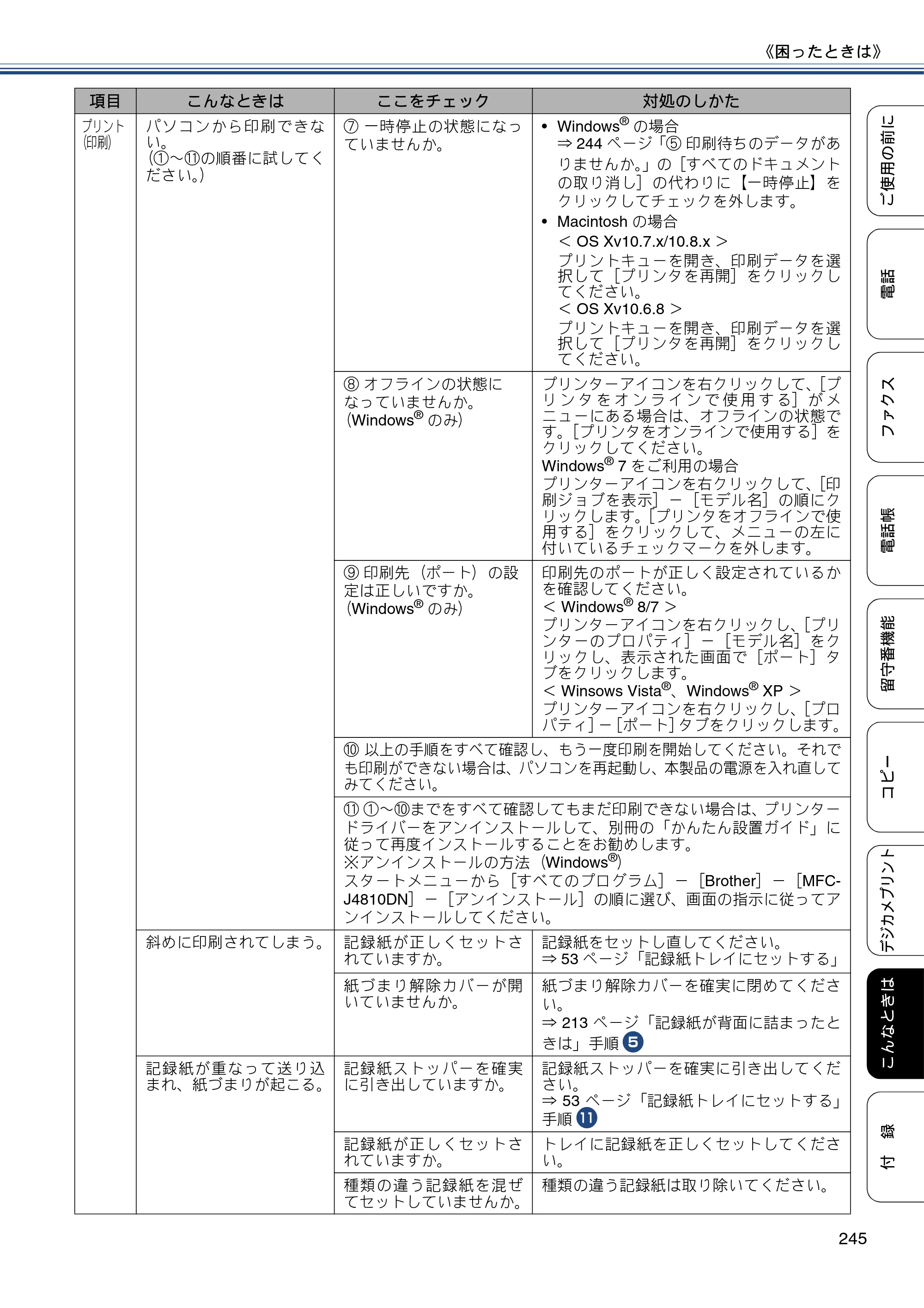 ブラザー MFC-J4810DN ユーザーズガイド ～基本編～ — 原本ページ — 245ページ