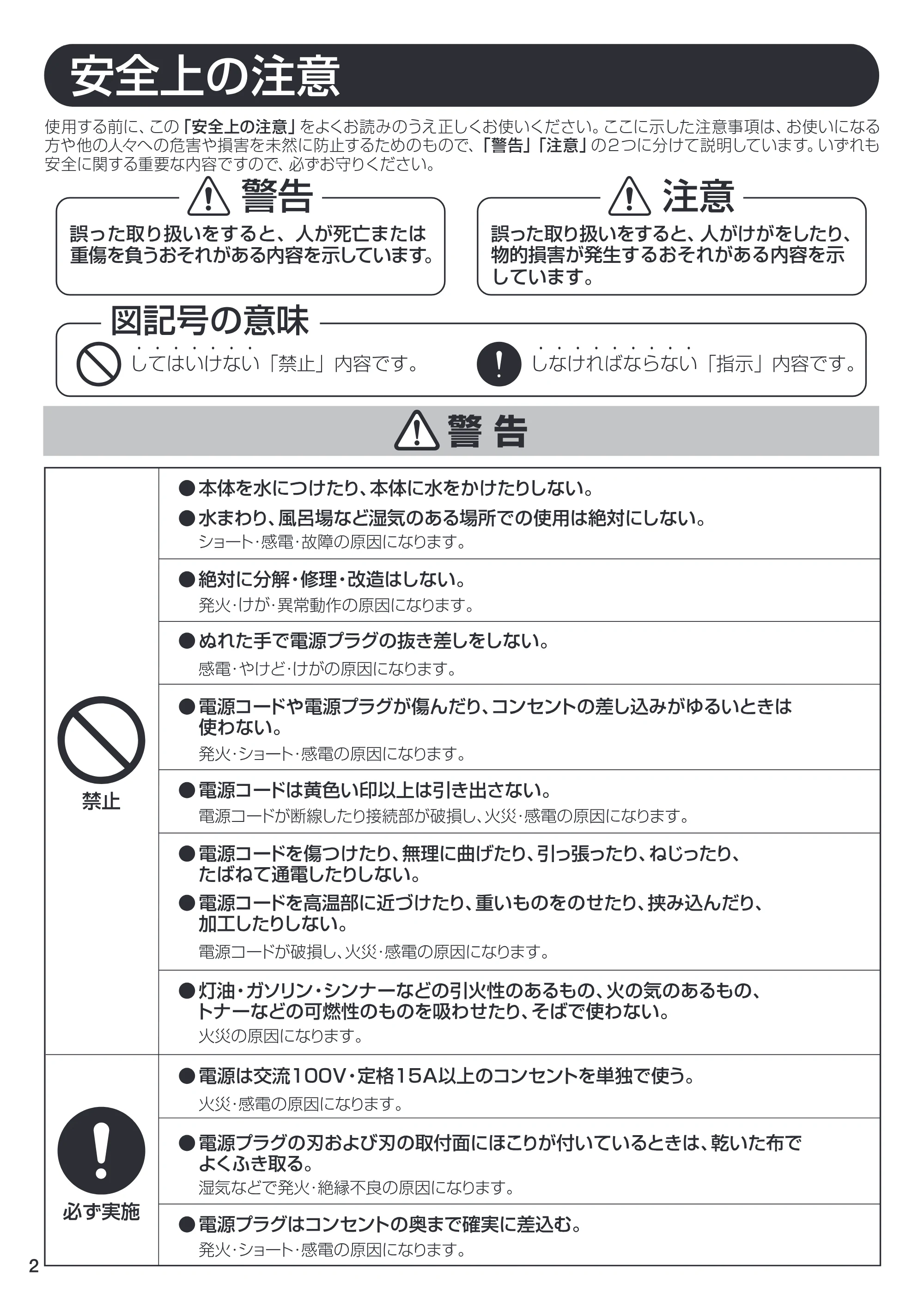 アイリスオーヤマ IC-C100 取扱説明書 — 原本ページ — 2ページ