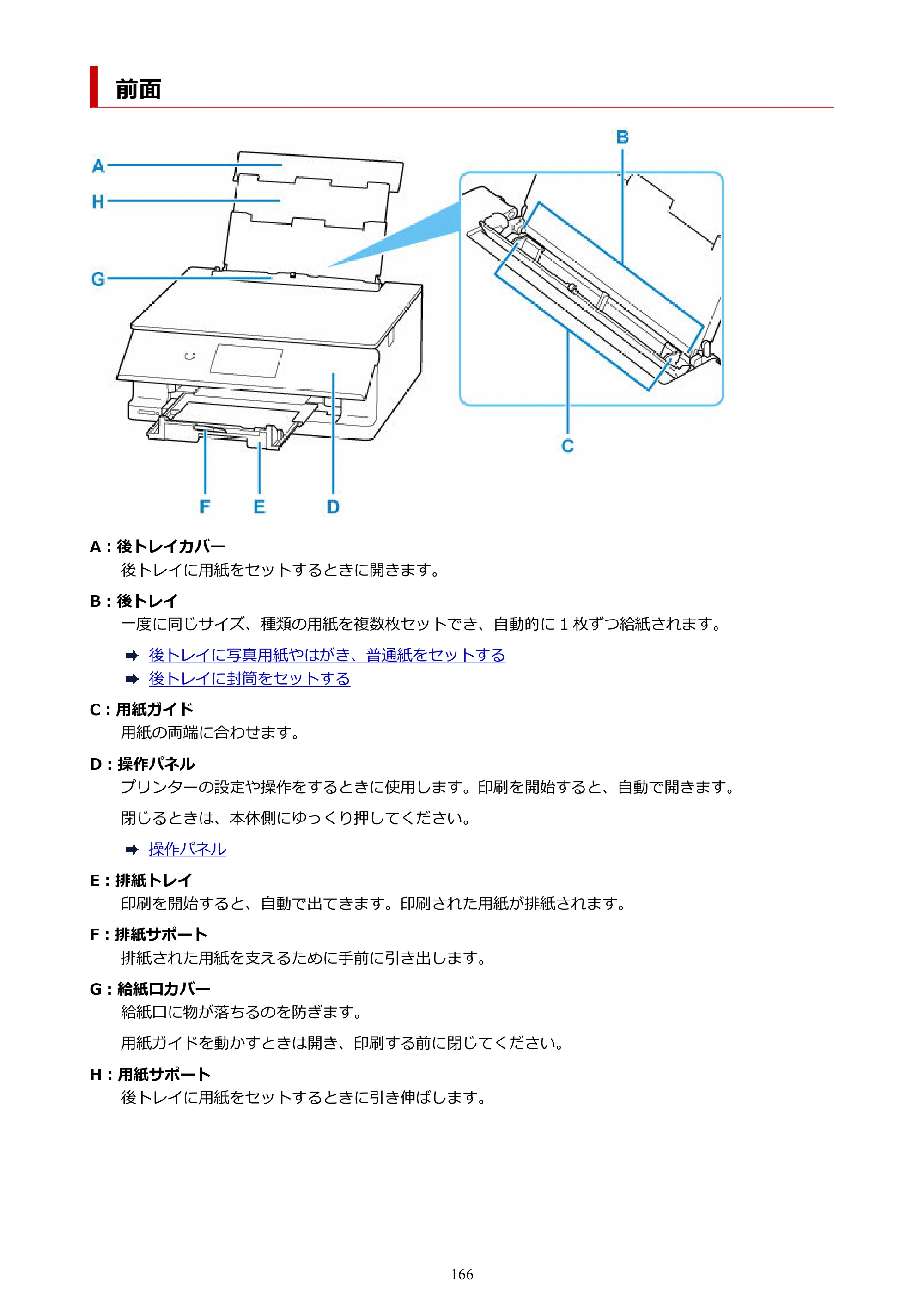 キヤノン PIXUS XK500 オンラインマニュアル PDF版（Windows版） — 前面 — 原本ページ — 166ページ