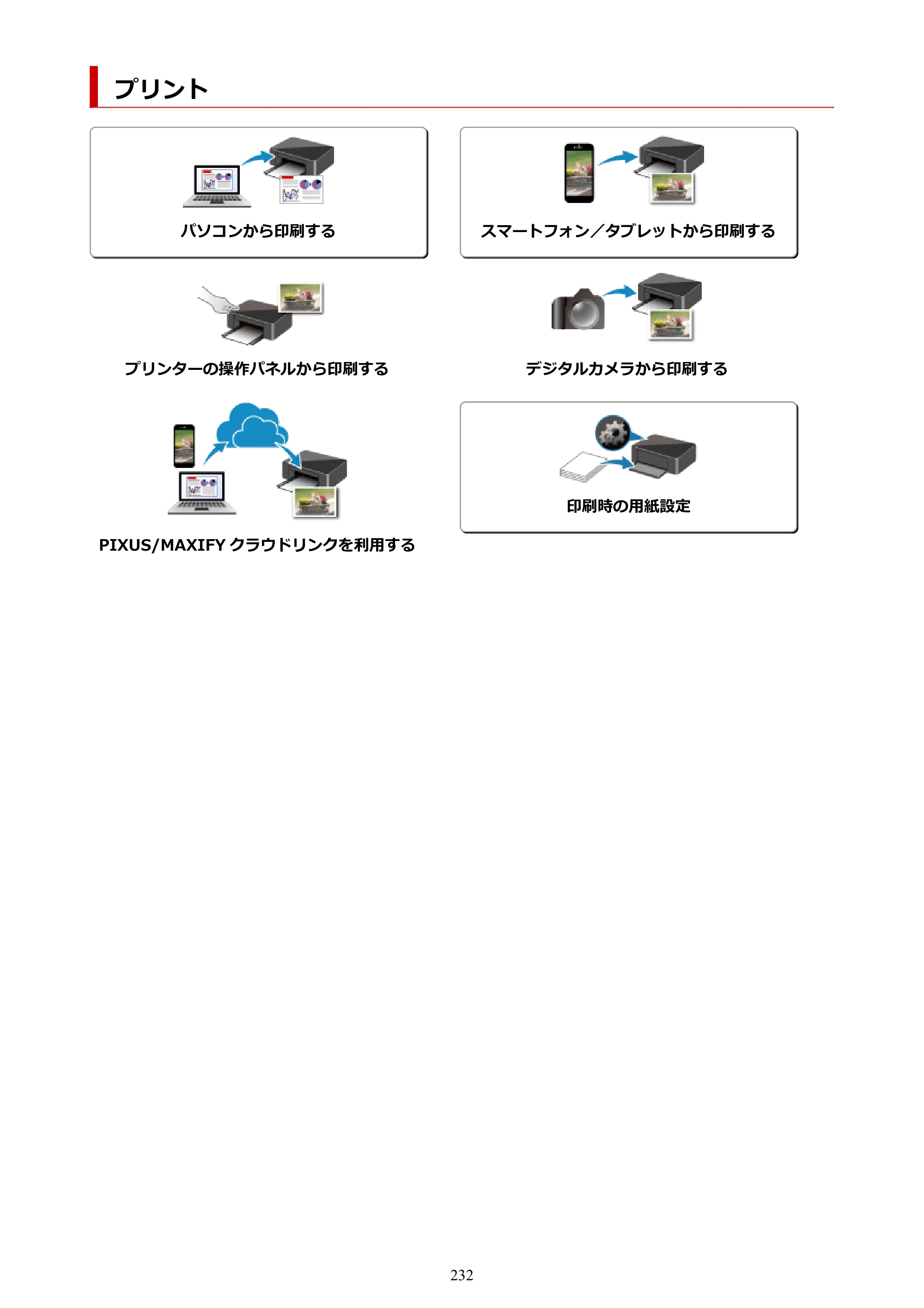 キヤノン PIXUS XK500 オンラインマニュアル PDF版（Windows版） — プリント — 原本ページ — 232ページ