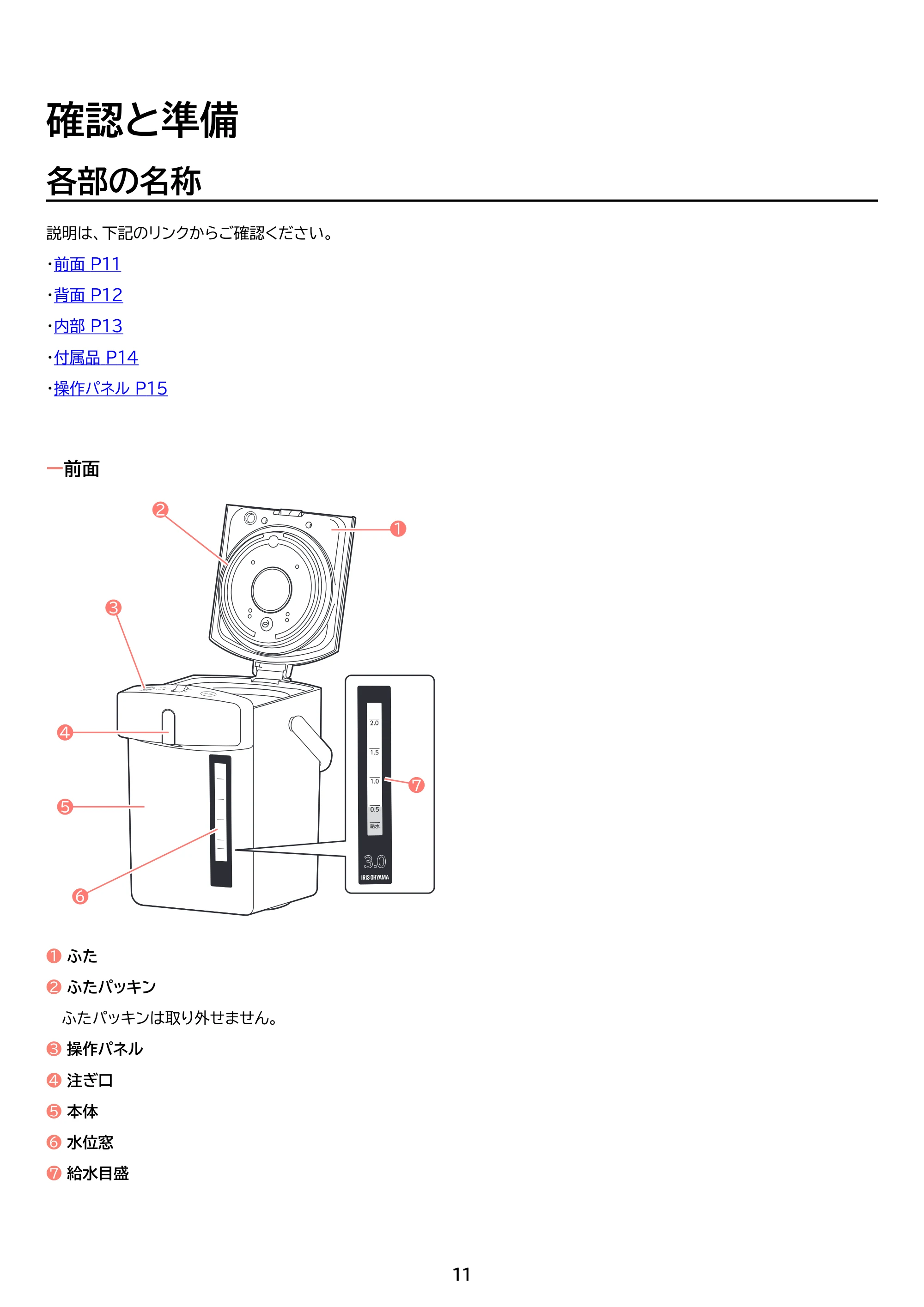アイリスオーヤマ IMHD-230 取扱説明書 — 原本ページ — 11ページ