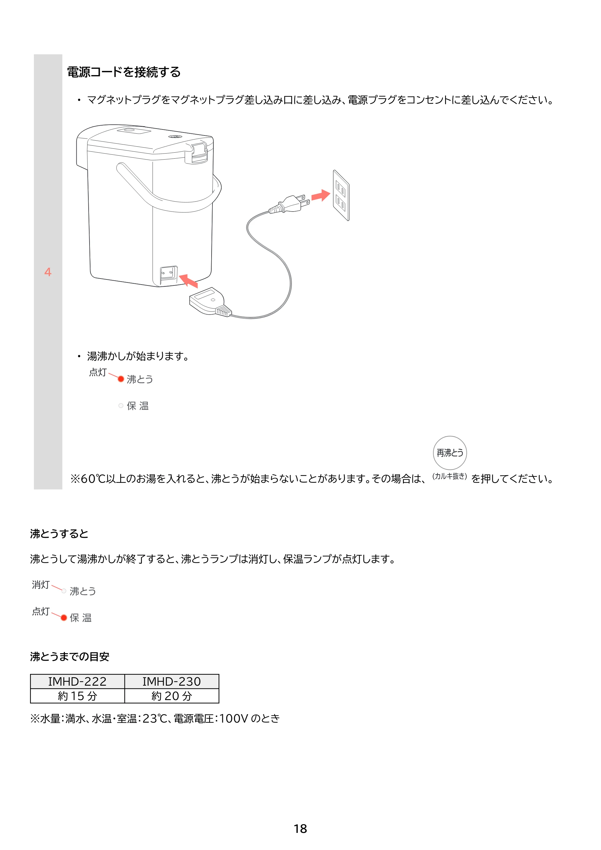 アイリスオーヤマ IMHD-230 取扱説明書 — 原本ページ — 18ページ