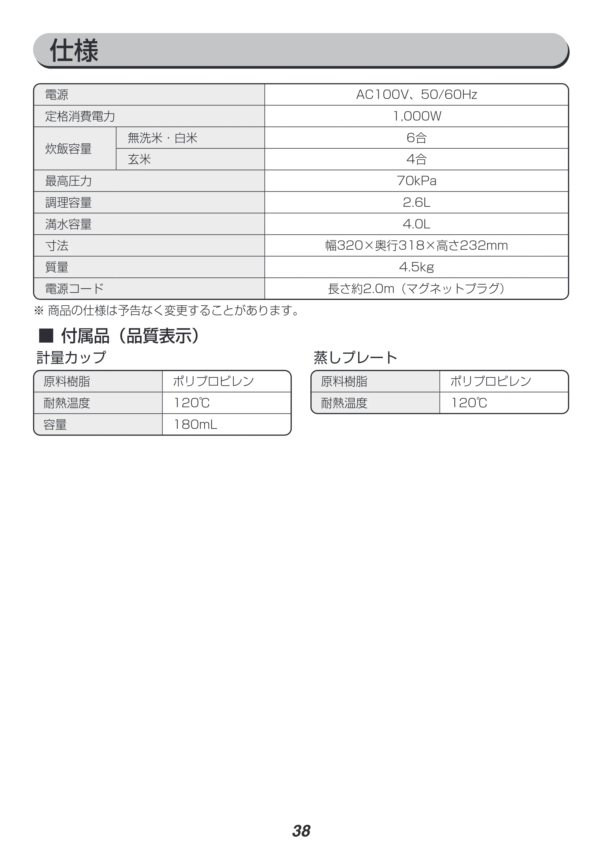 アイリスオーヤマ PC-MA4 取扱説明書 — 原本ページ — 38ページ