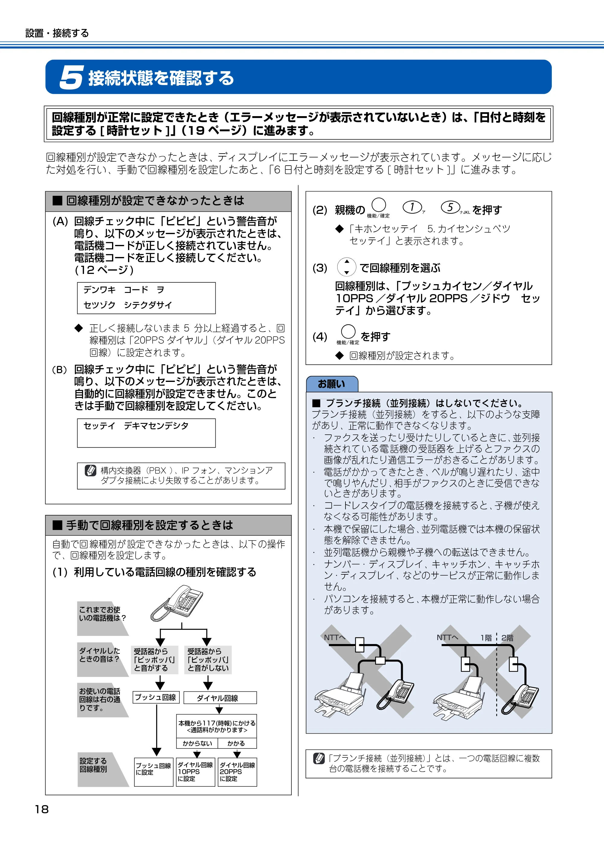 ブラザー MFC-150CL / MFC-150CLW かんたん設置ガイド — 5 接続状態を確認する — 原本ページ — 19ページ