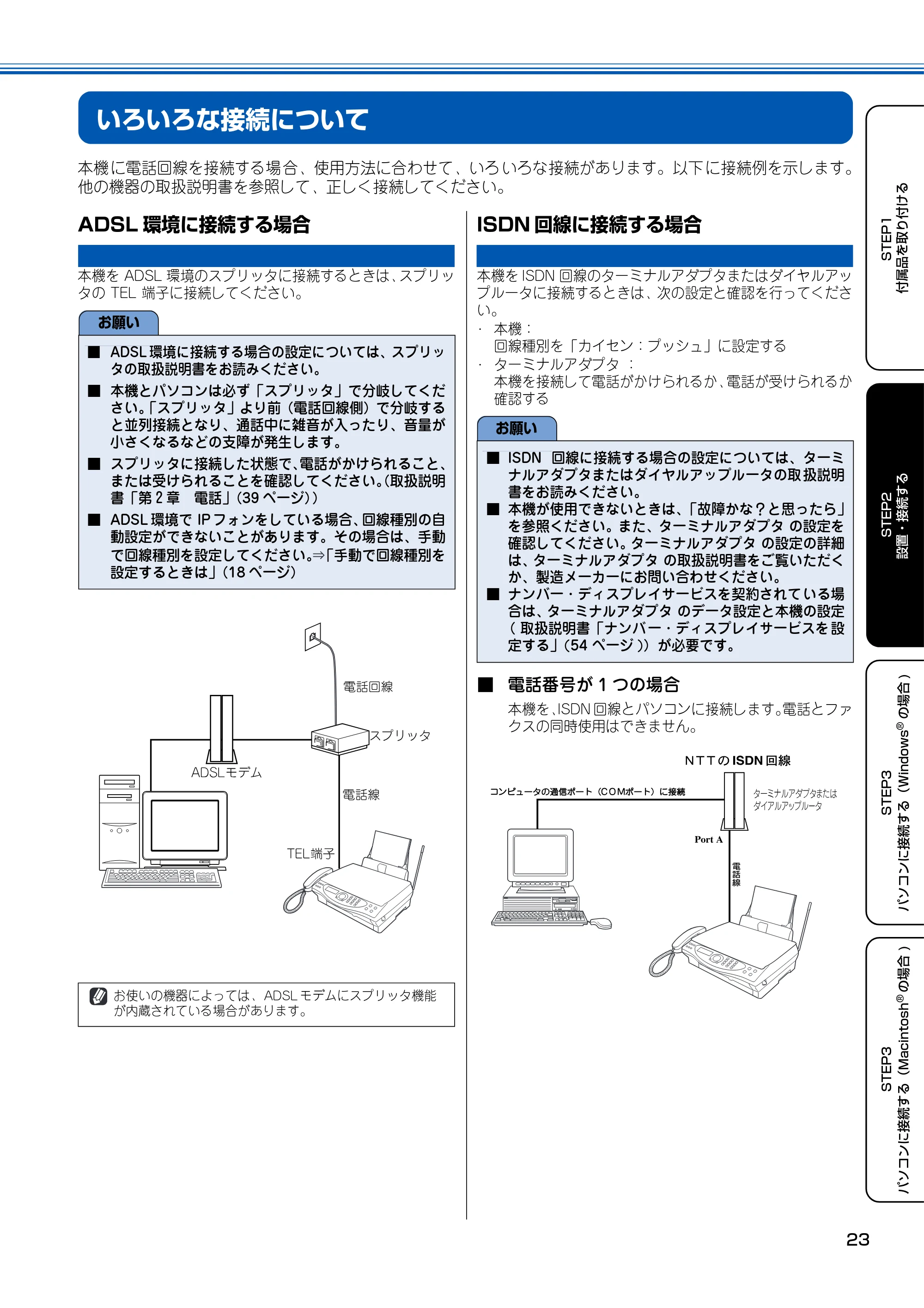ブラザー MFC-150CL / MFC-150CLW かんたん設置ガイド — いろいろな接続について — 原本ページ — 24ページ