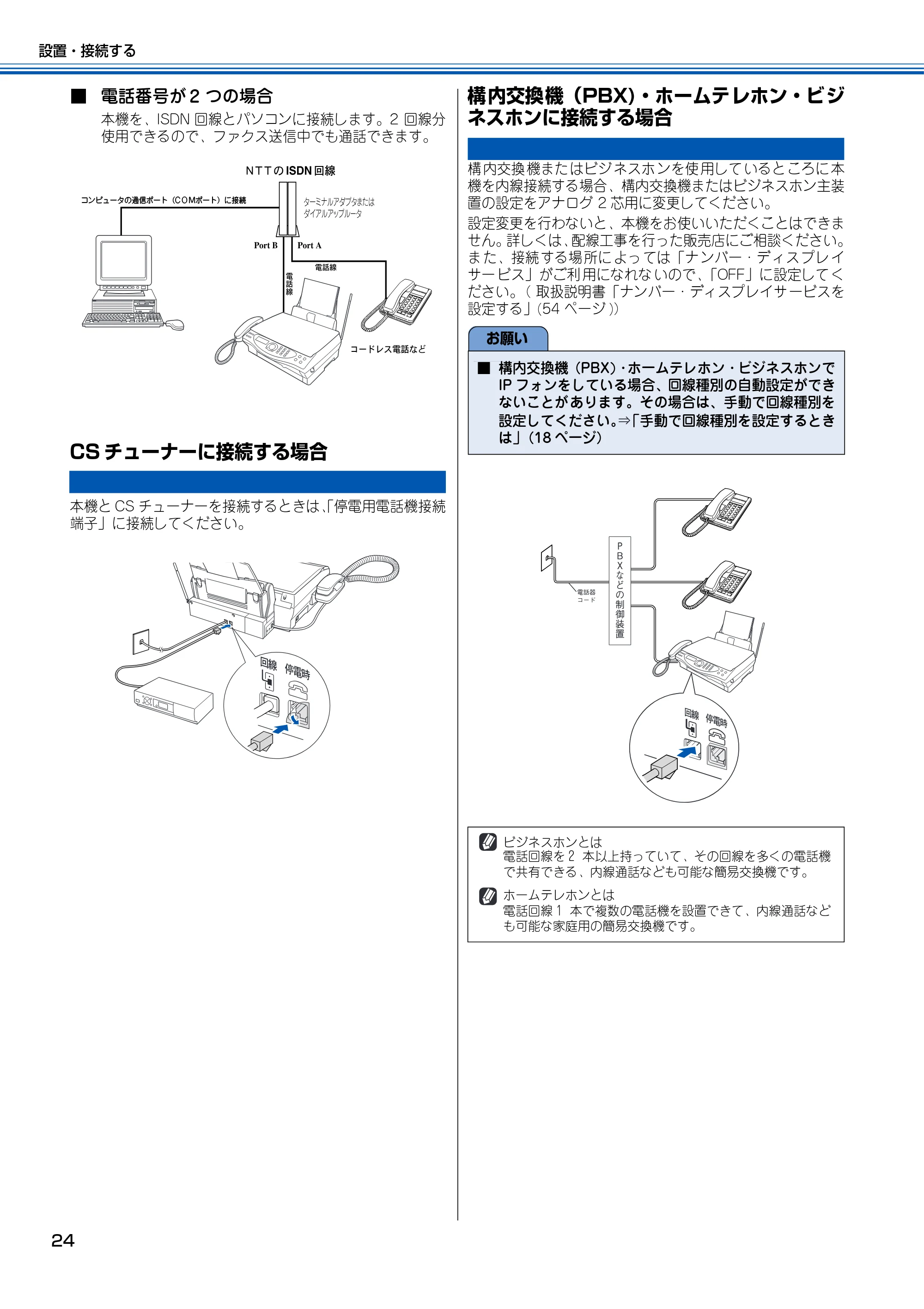 ブラザー MFC-150CL / MFC-150CLW かんたん設置ガイド — CSチューナーに接続する場合 — 原本ページ — 25ページ