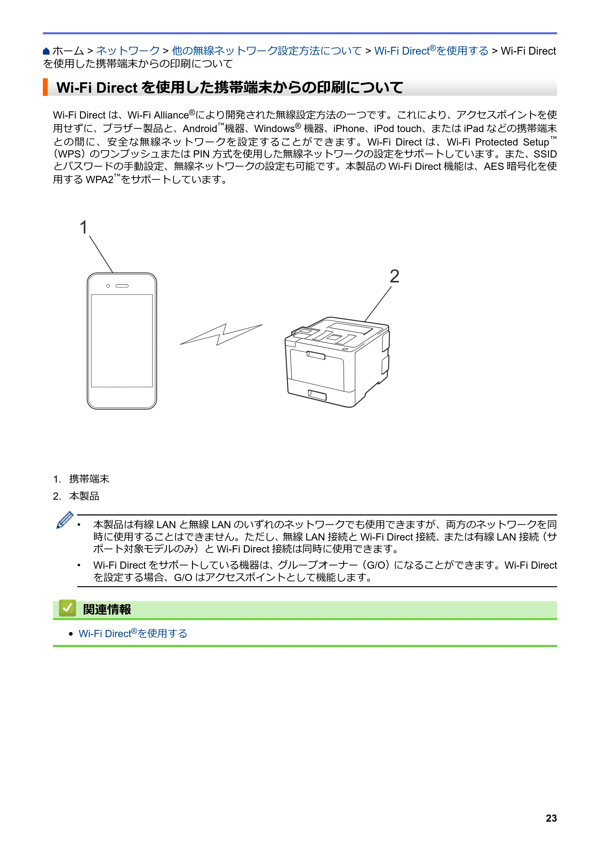 ブラザー HL-L8360CDW / HL-L9310CDW ユーザーズガイド(印刷用) ~ネットワーク操作編~ — Wi-Fi Directを使用した携帯端末からの印刷について — 原本ページ — 26ページ