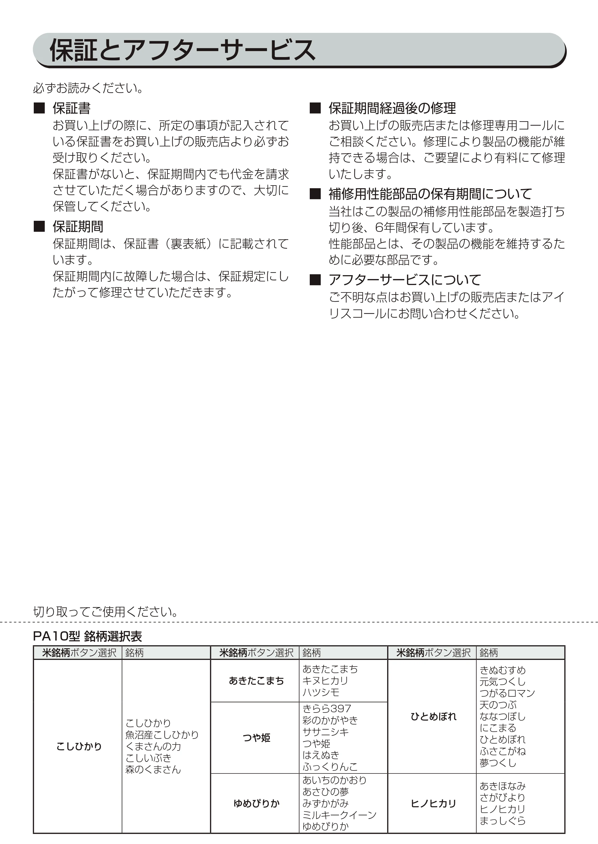 アイリスオーヤマ RC-PA10 取扱説明書 — 原本ページ — 35ページ