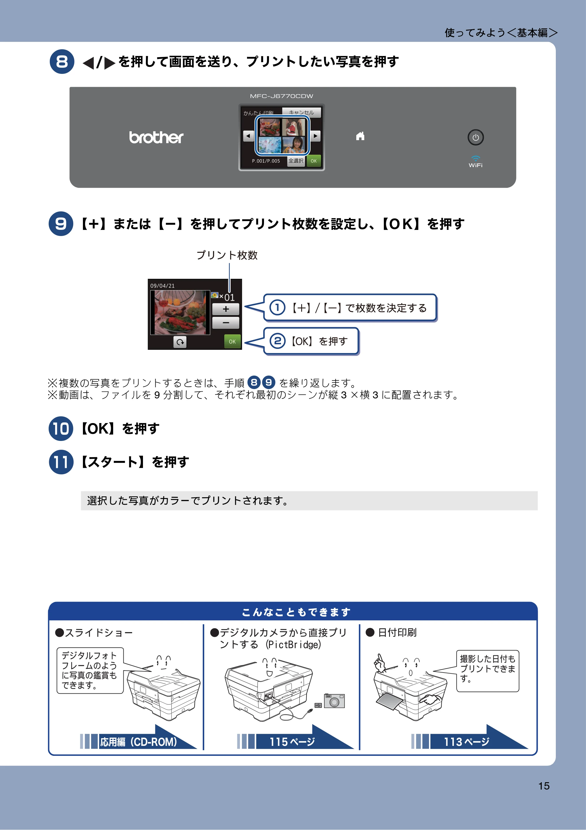 ブラザー MFC-J6770CDW / MFC-J6570CDW ユーザーズガイド ~基本編~ — 原本ページ — 15ページ