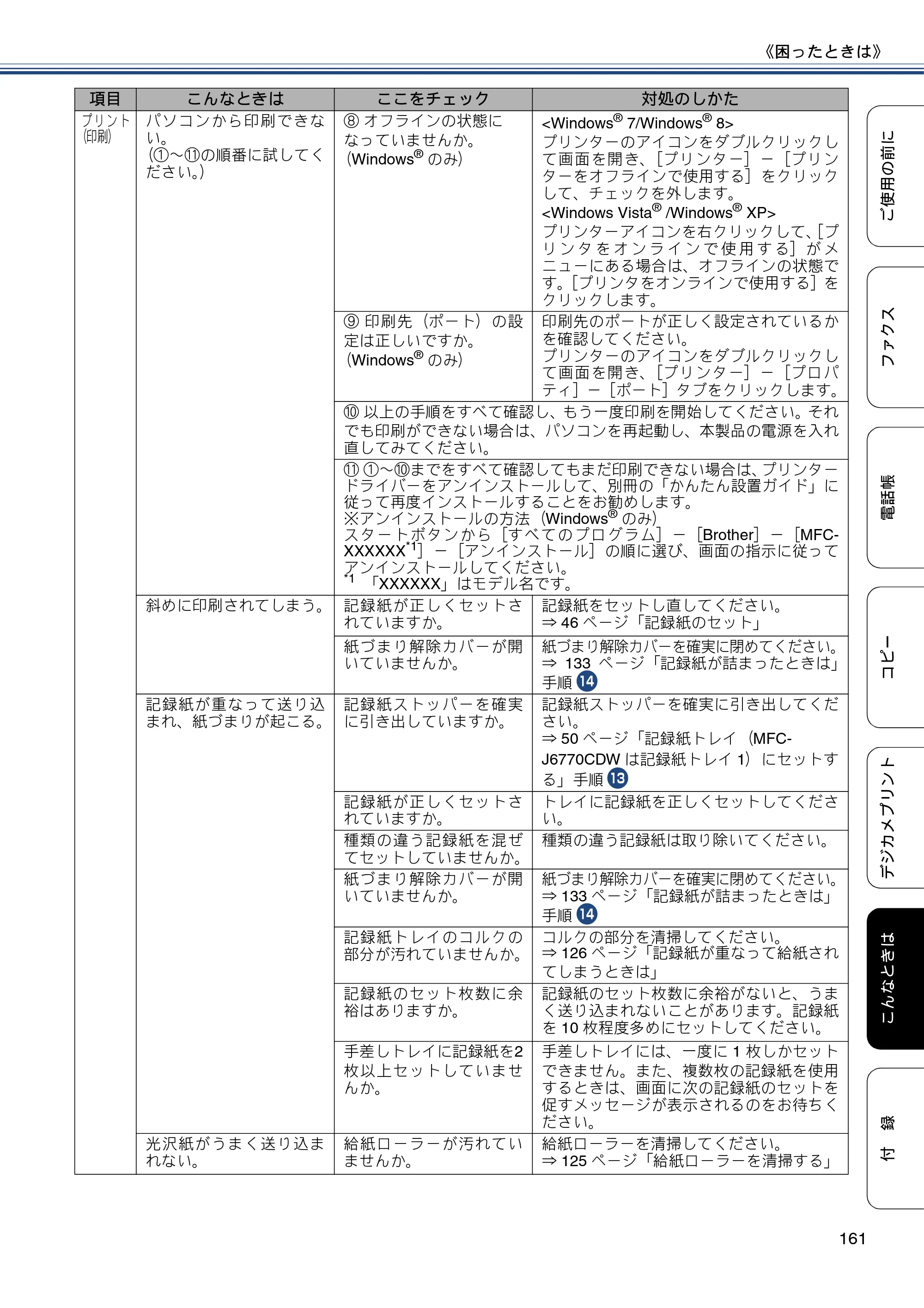 ブラザー MFC-J6770CDW / MFC-J6570CDW ユーザーズガイド ～基本編～ — 原本ページ — 161ページ
