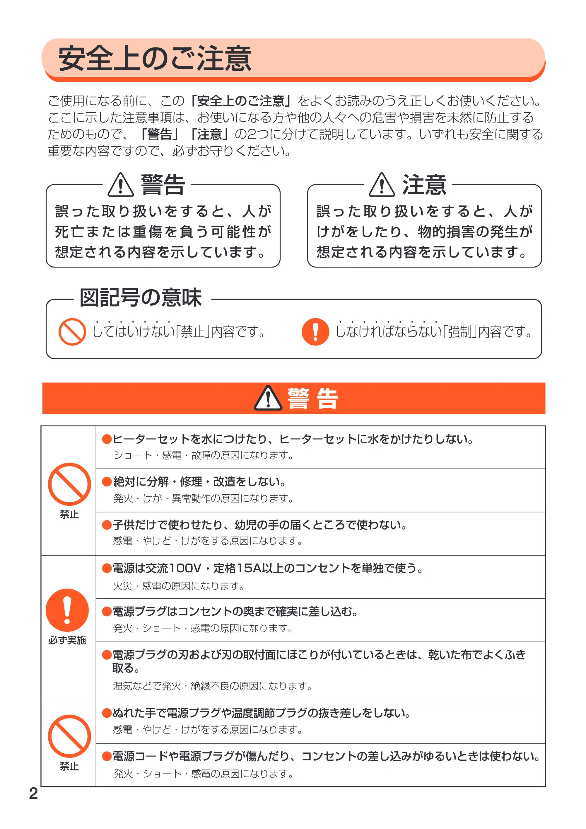 アイリスオーヤマ EHP-2435 取扱説明書 — 原本ページ — 2ページ