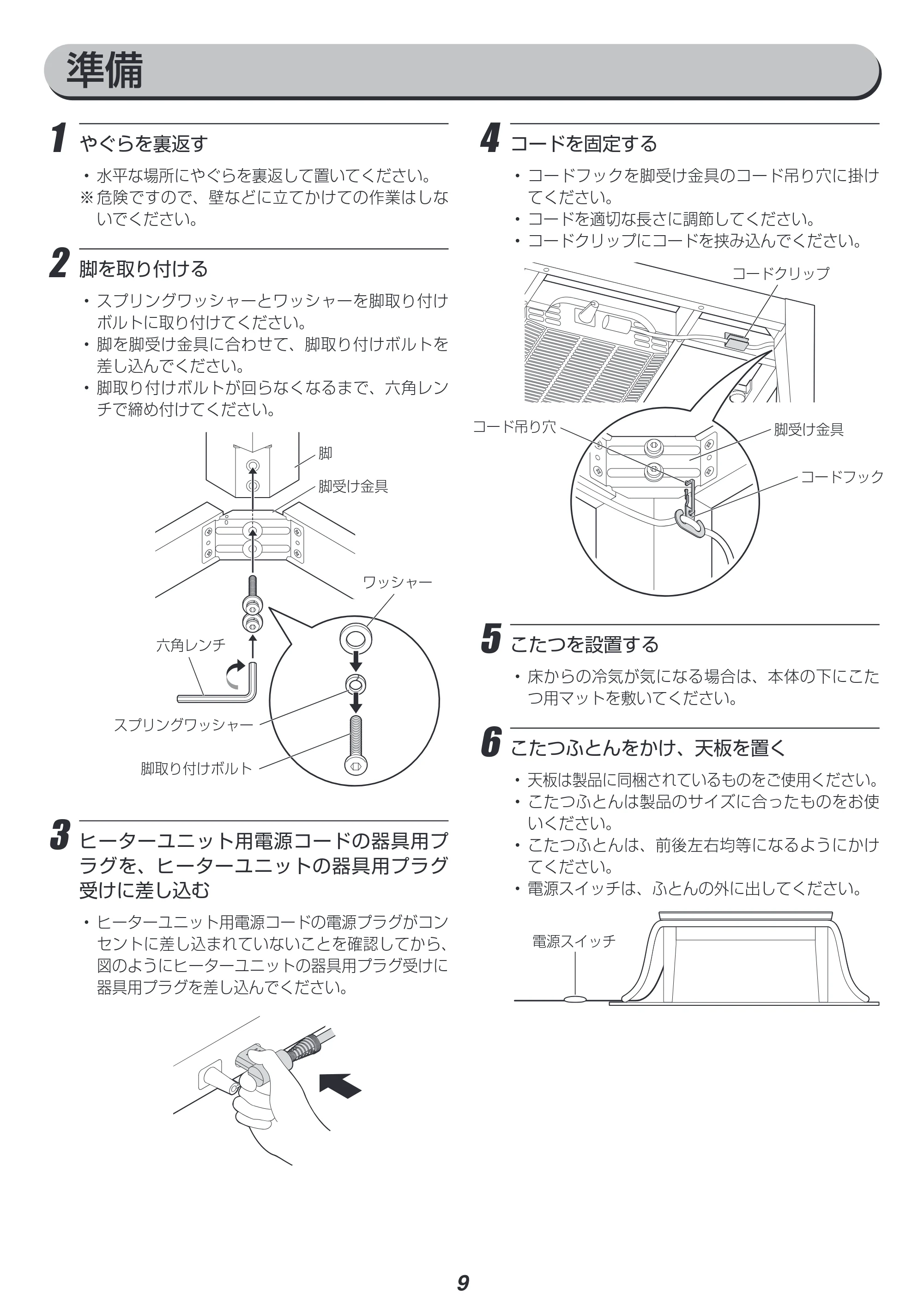 アイリスオーヤマ IKT-UA0860-MBR 取扱説明書 — 原本ページ — 9ページ