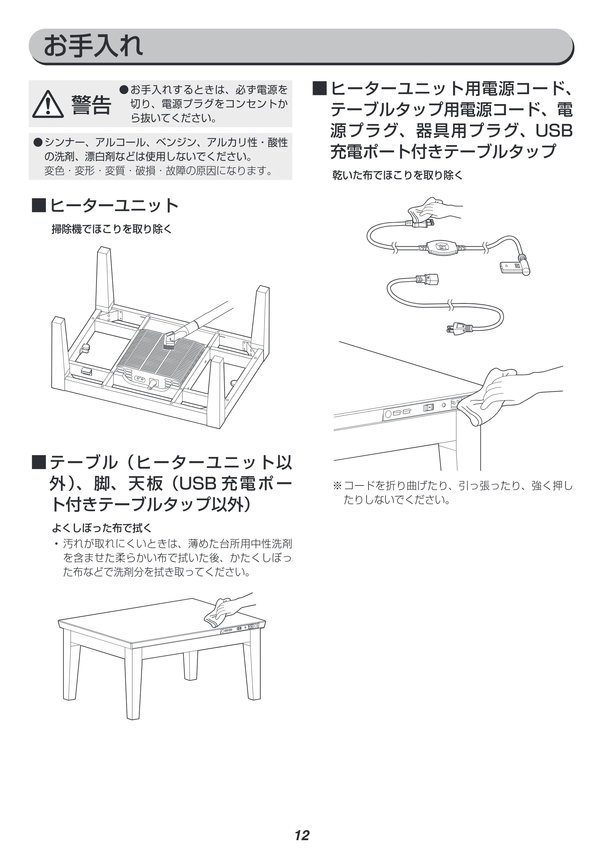 アイリスオーヤマ IKT-UA0860-MBR 取扱説明書 — 原本ページ — 12ページ