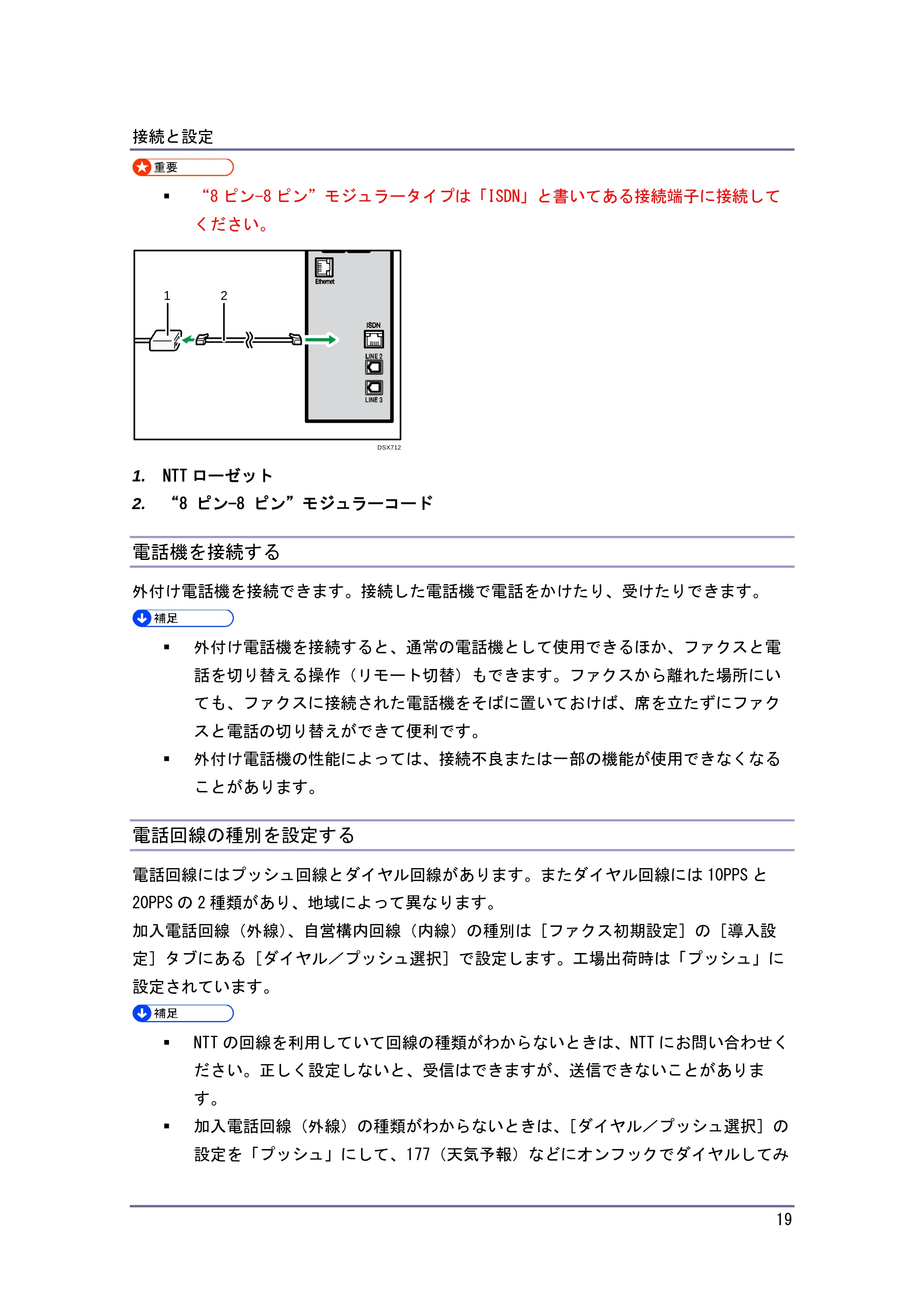 キヤノン iR W1040/W1040N ネットワークの接続＆システム初期設定 （PDF形式／4.97Mバイト） — ハンドセットを設定する — 原本ページ — 20ページ