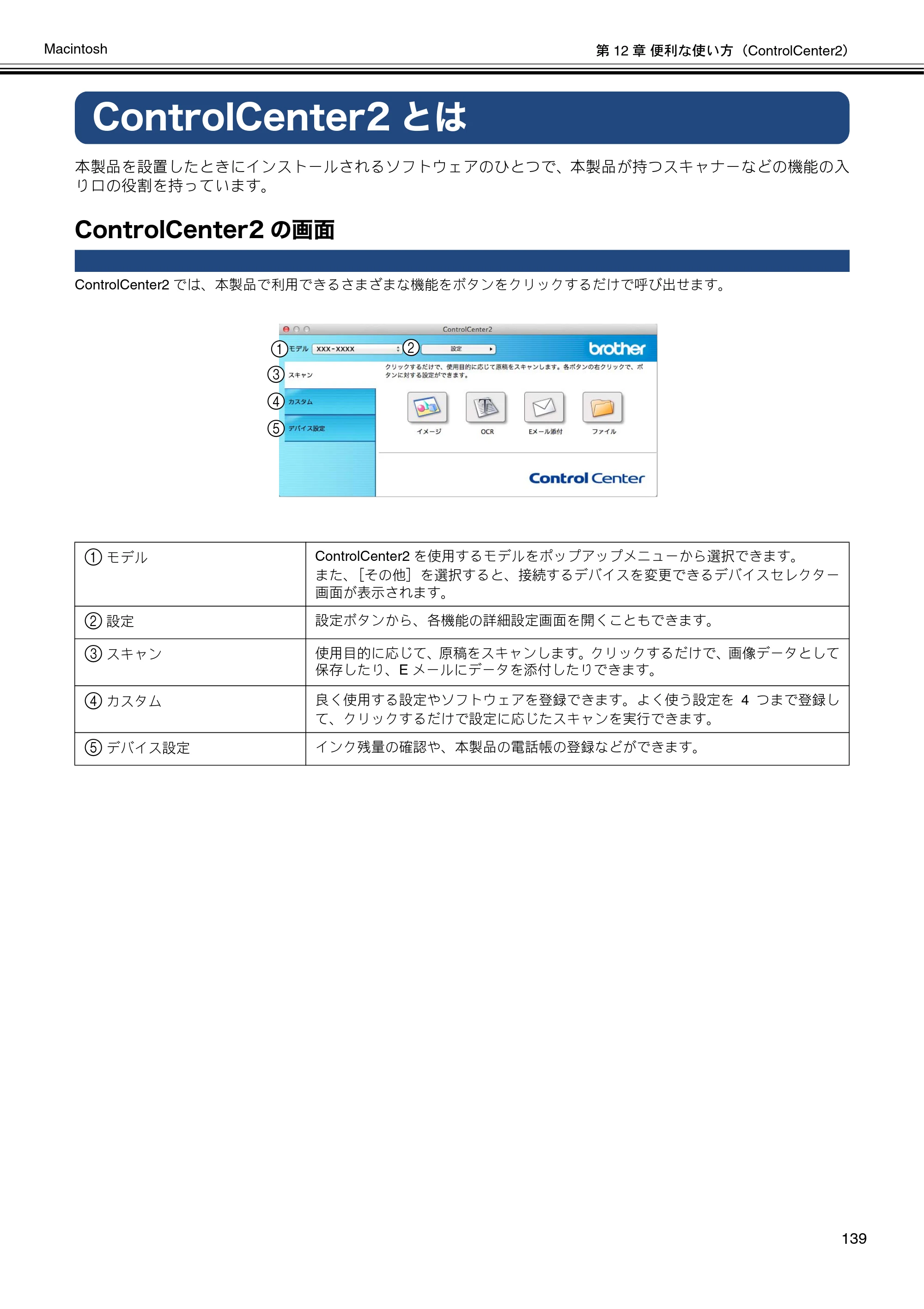 ブラザー DCP-J137N / DCP-J557N / DCP-J757N ユーザーズガイド ～パソコン活用編～ — ControlCenter2とは — 原本ページ — 140ページ
