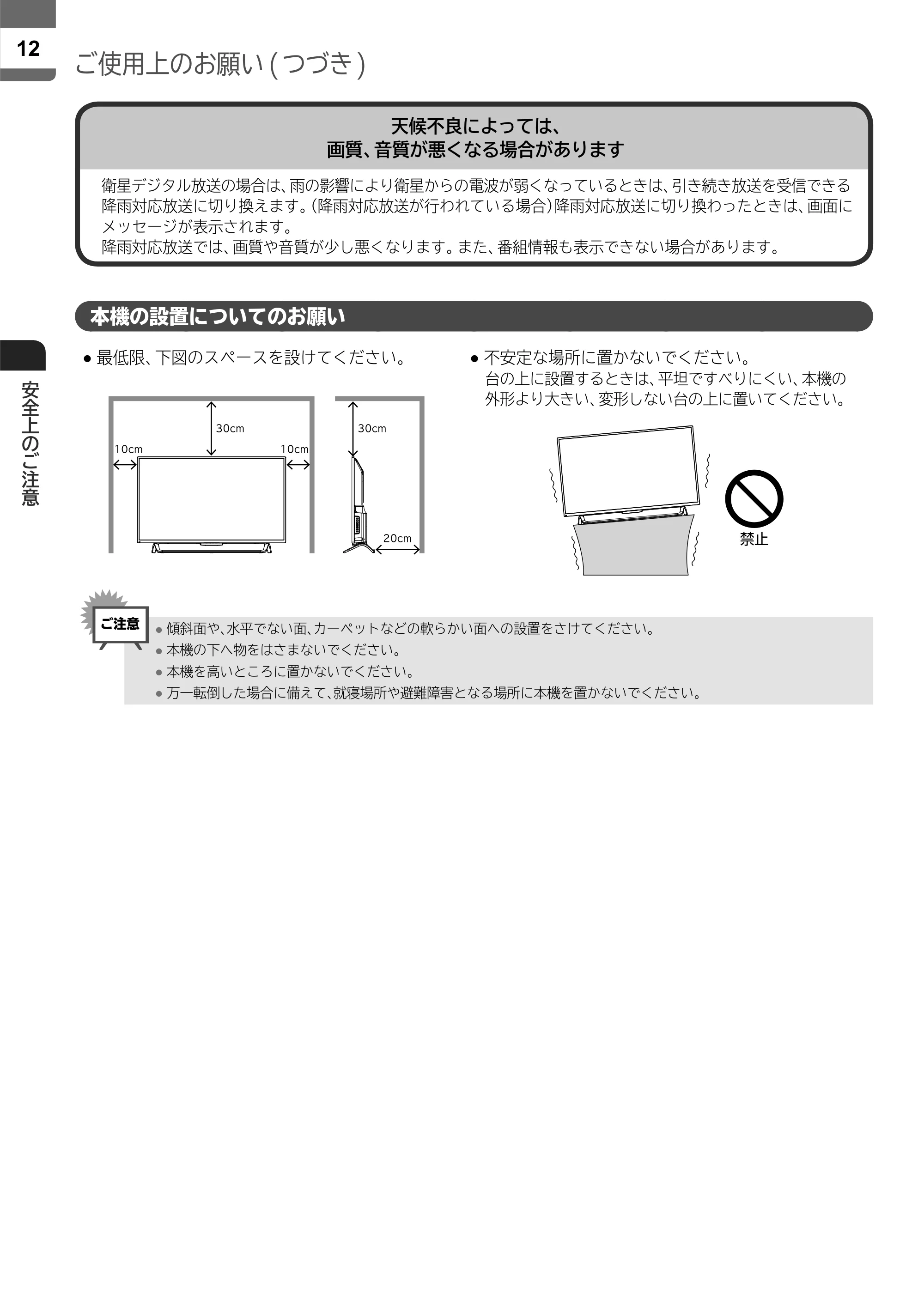 日立 L43-X5 取扱説明書 — 原本ページ — 12ページ