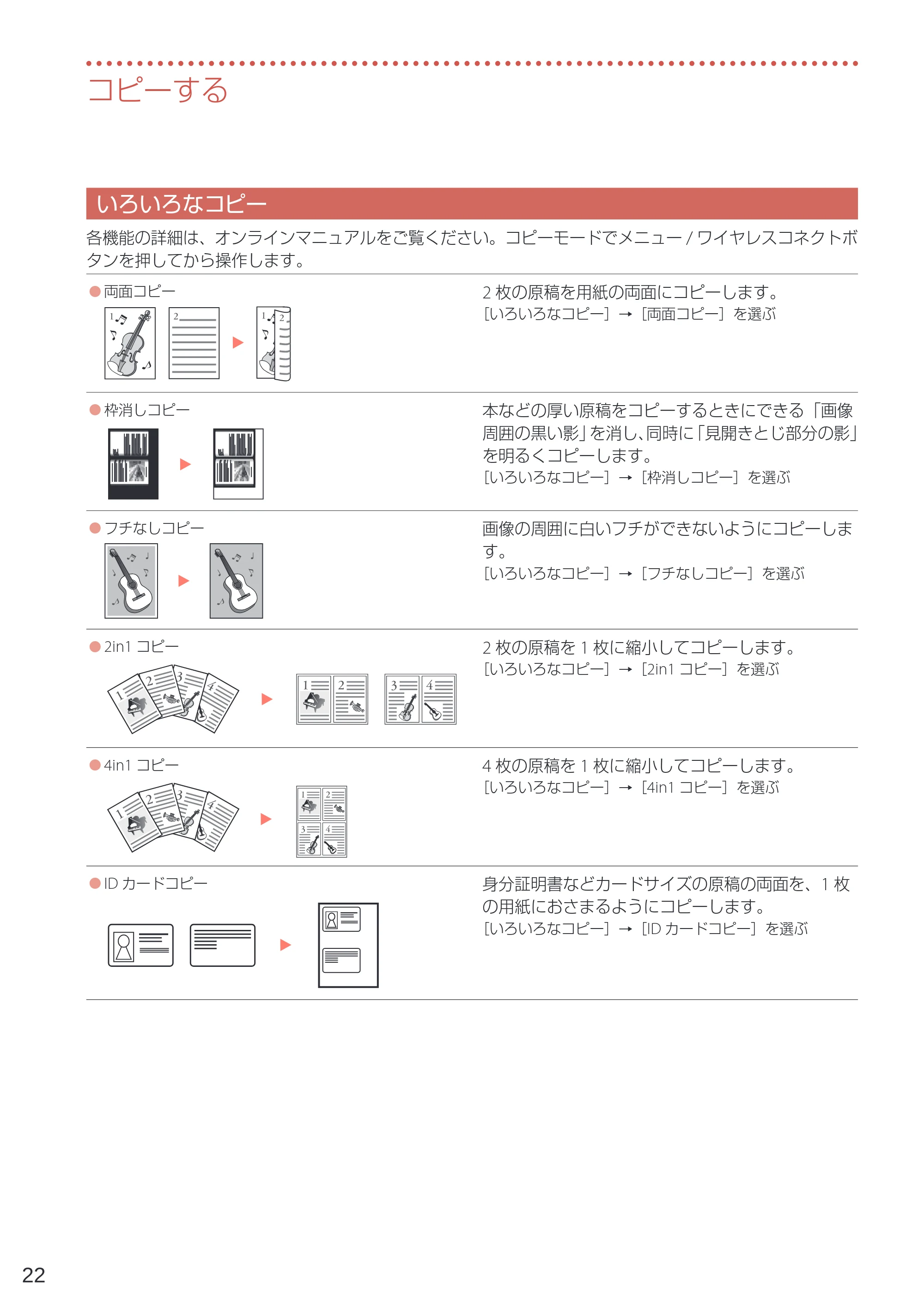 キヤノン TR4530 設置・基本操作マニュアル（PDF：8.66MB） — いろいろなコピー — 原本ページ — 24ページ