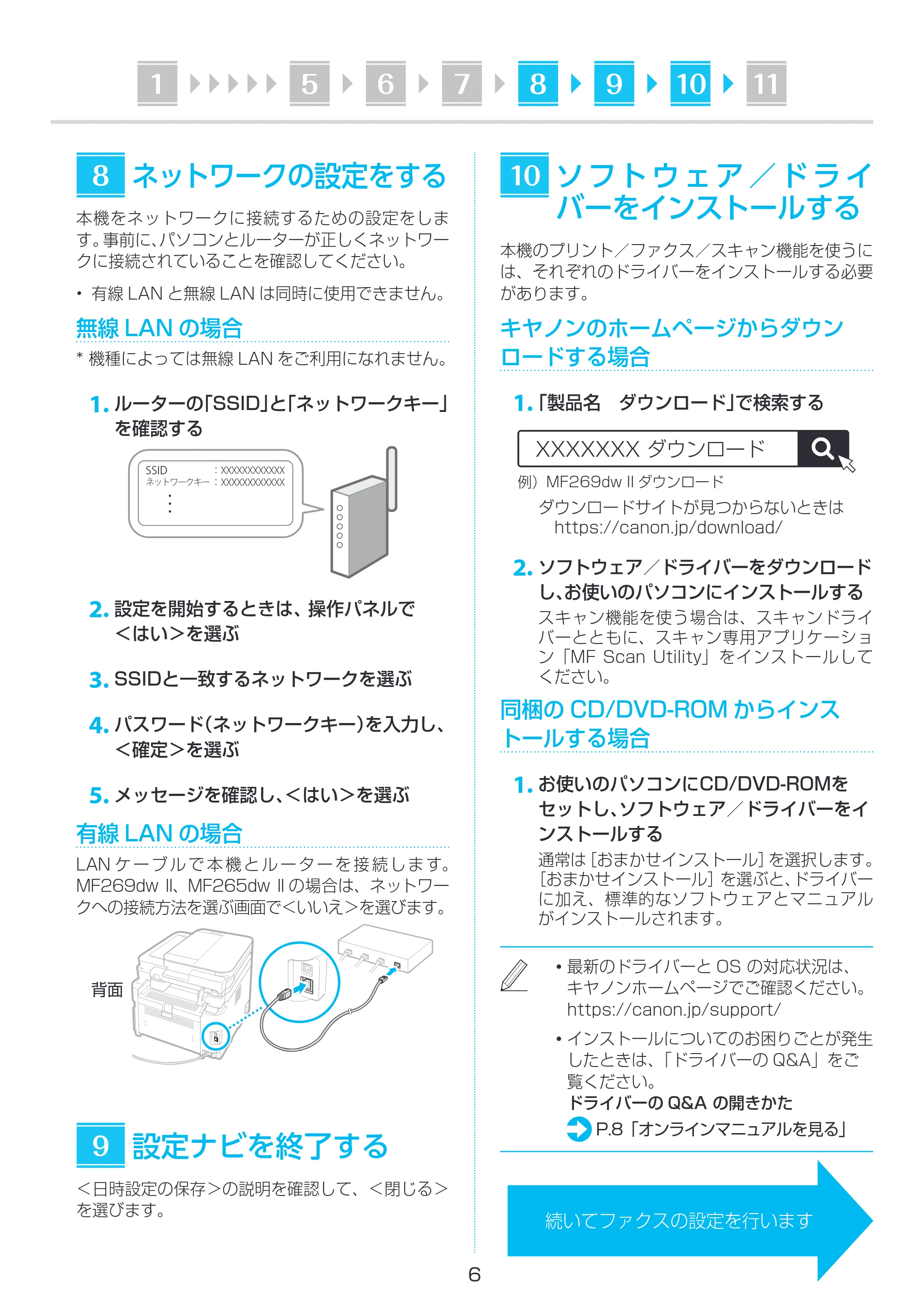 キヤノン MF269dw II・MF266dn II・MF265dw II セットアップガイド 2022年11月24日掲載(PDF:1.44MB) — 原本ページ — 6ページ