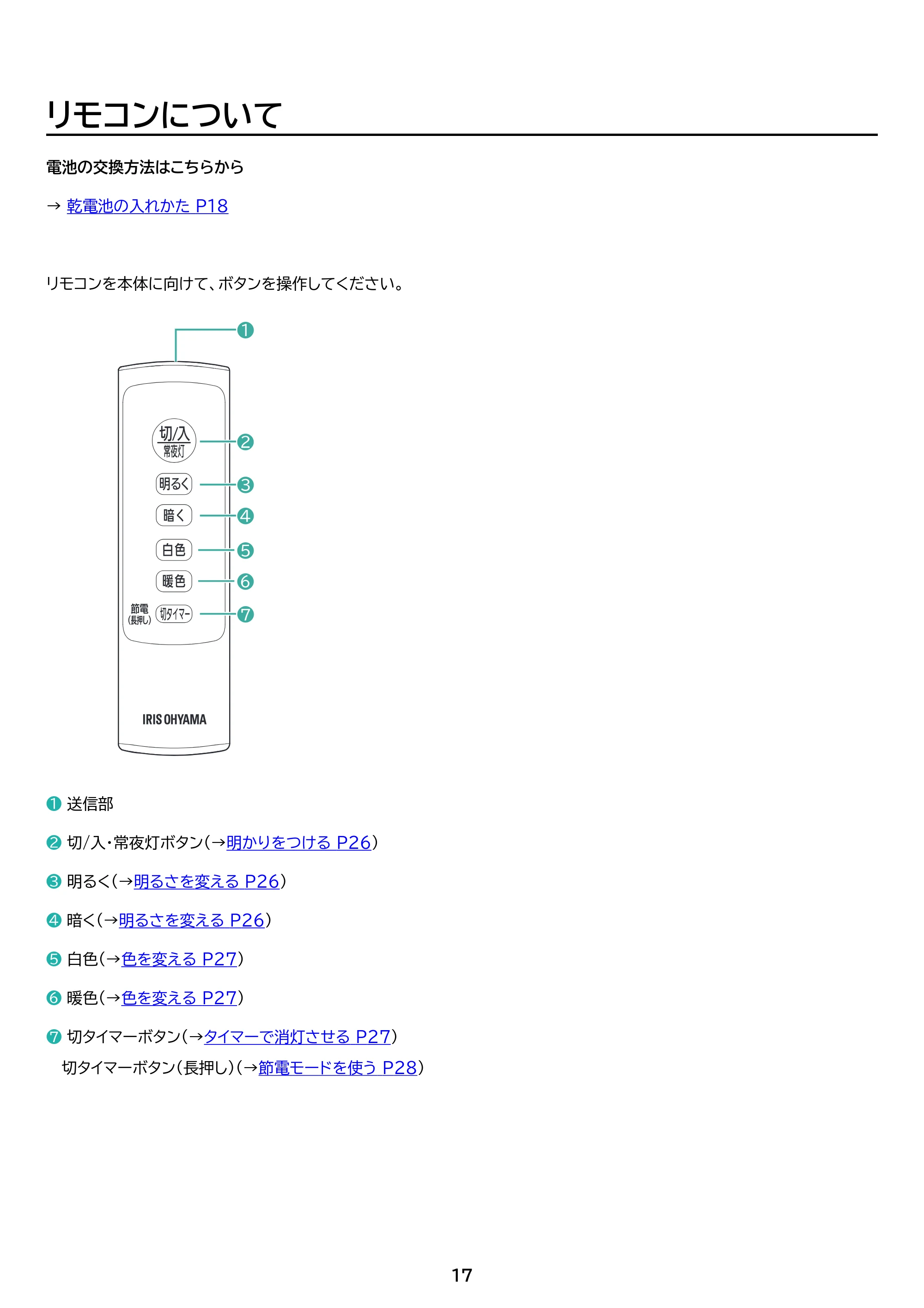 アイリスオーヤマ CEA8DL-7 取扱説明書 — 原本ページ — 17ページ