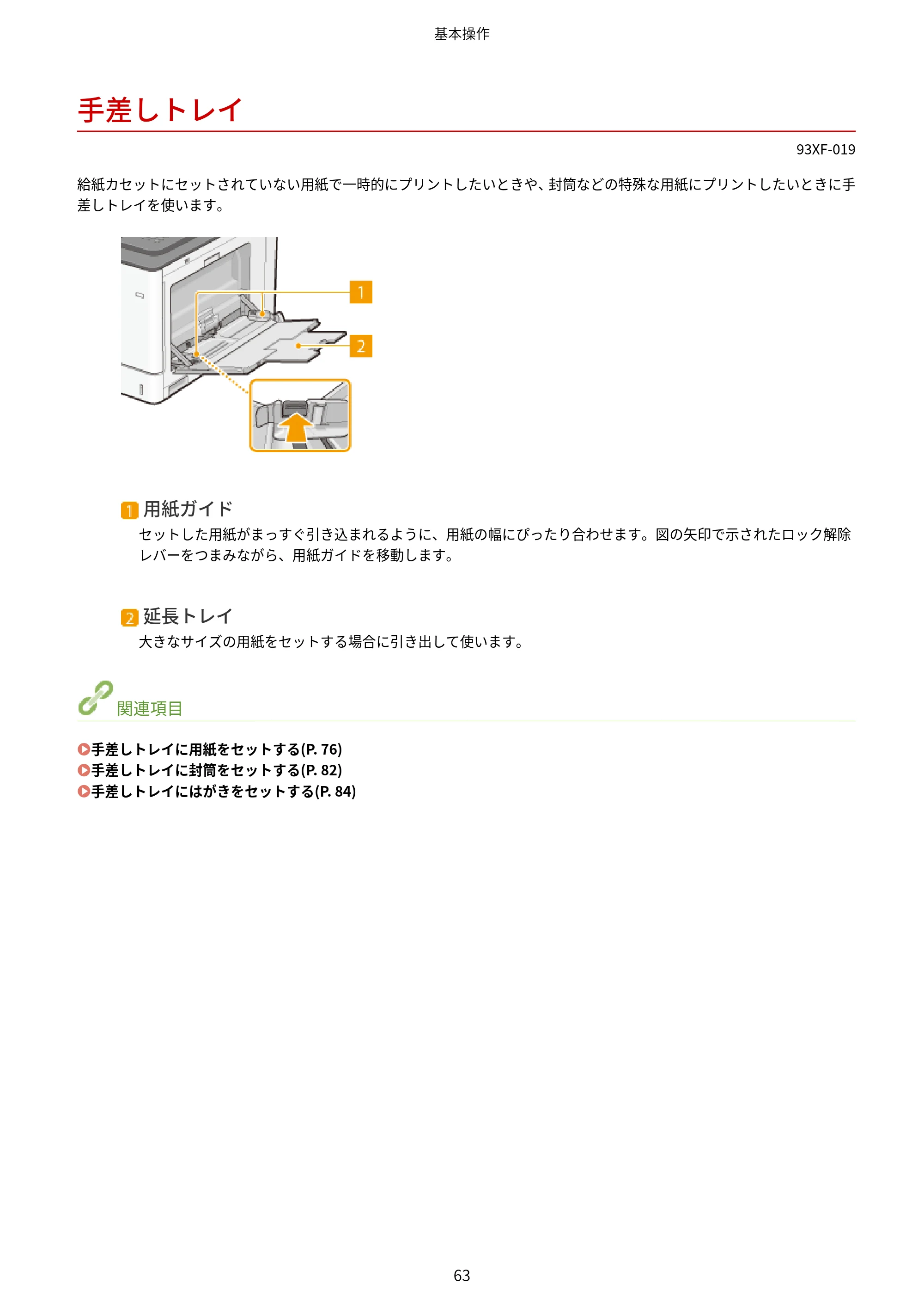 キヤノン LBP863Ci・LBP862Ci・LBP861C ユーザーズガイド 2026年6月25日更新（PDF：7.71MB） — 手差しトレイ — 原本ページ — 71ページ