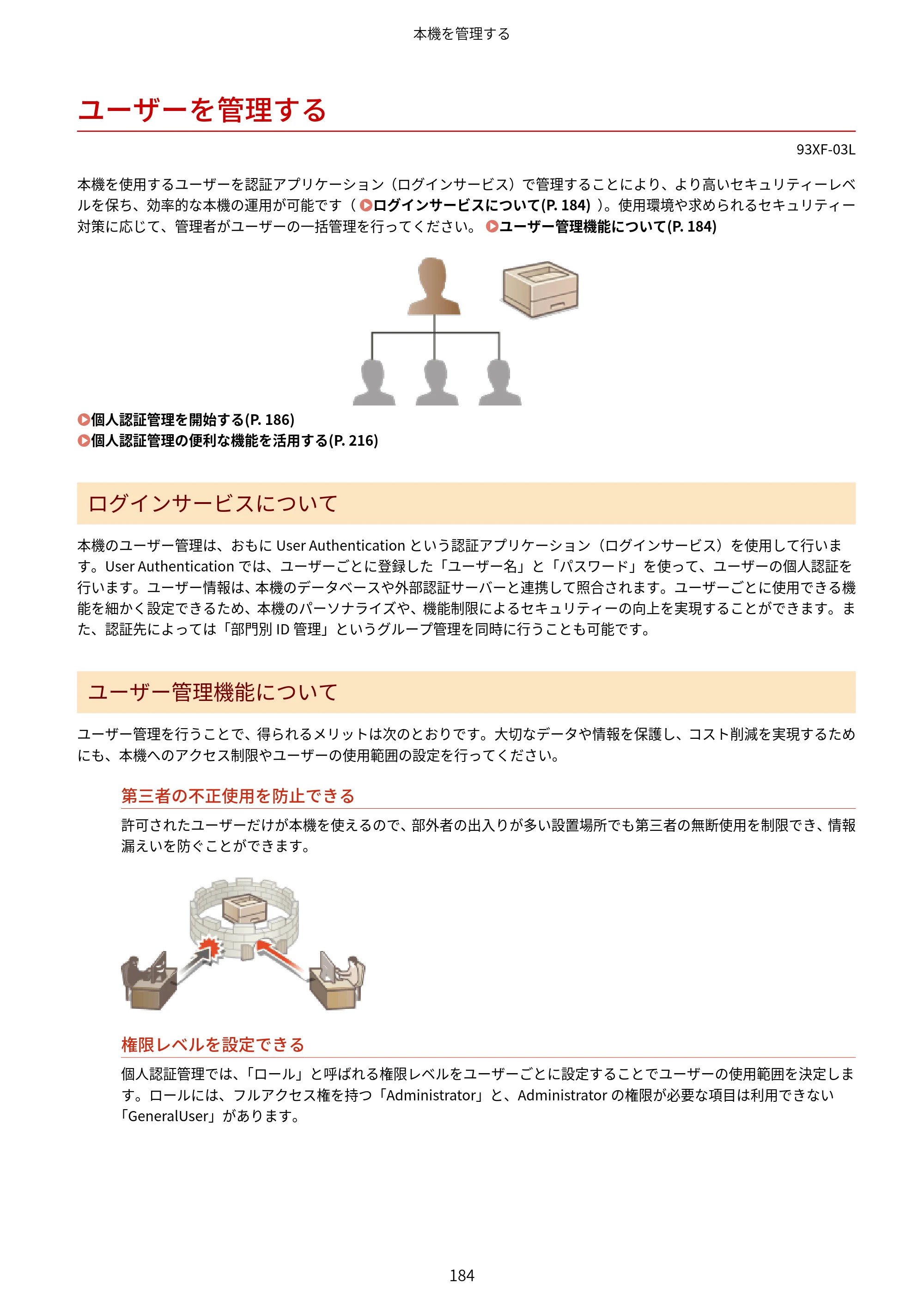 キヤノン LBP863Ci・LBP862Ci・LBP861C ユーザーズガイド 2026年6月25日更新（PDF：7.71MB） — ユーザーを管理する — 原本ページ — 192ページ