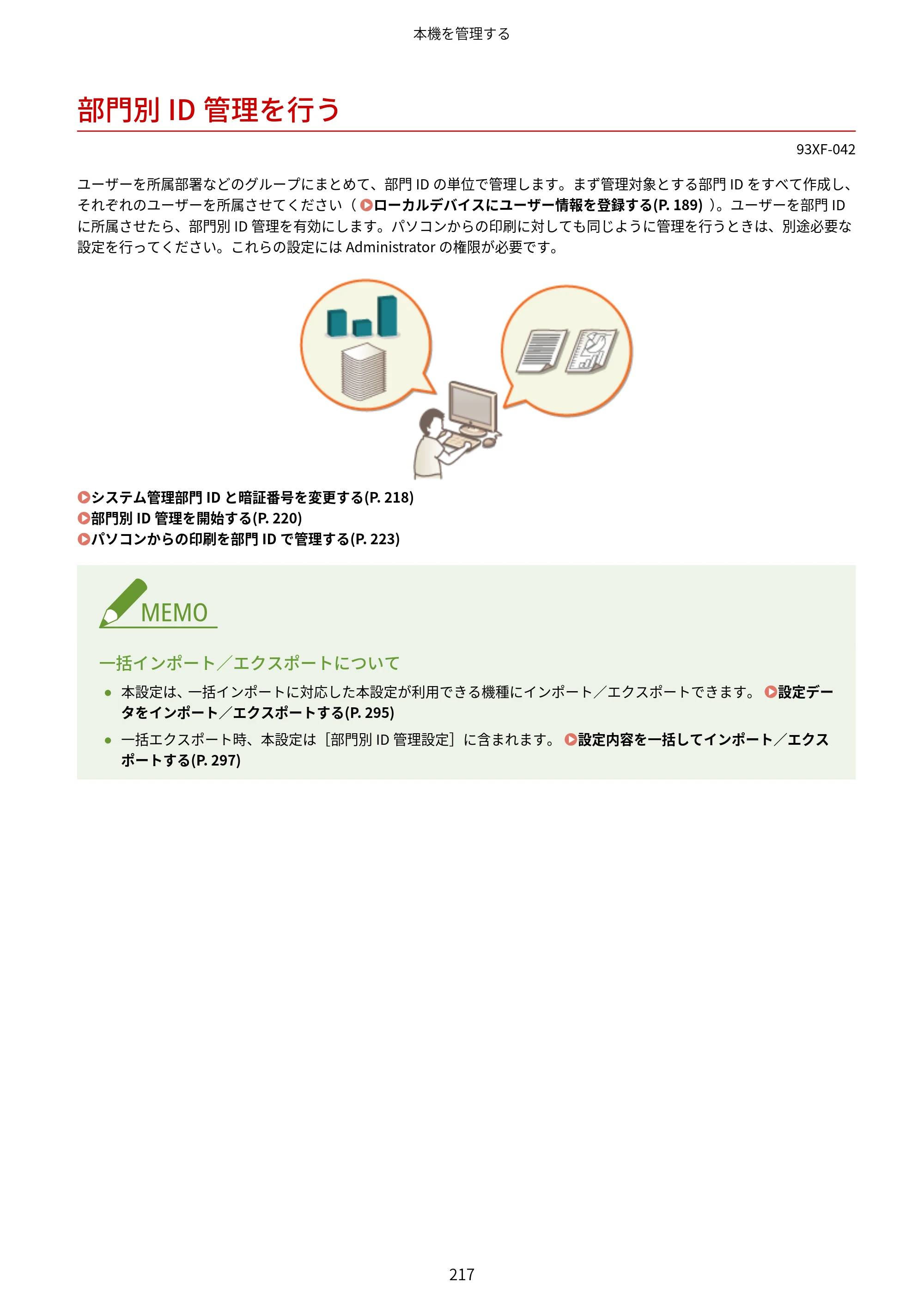 キヤノン LBP863Ci・LBP862Ci・LBP861C ユーザーズガイド 2026年6月25日更新（PDF：7.71MB） — 部門別ID管理を行う — 原本ページ — 225ページ