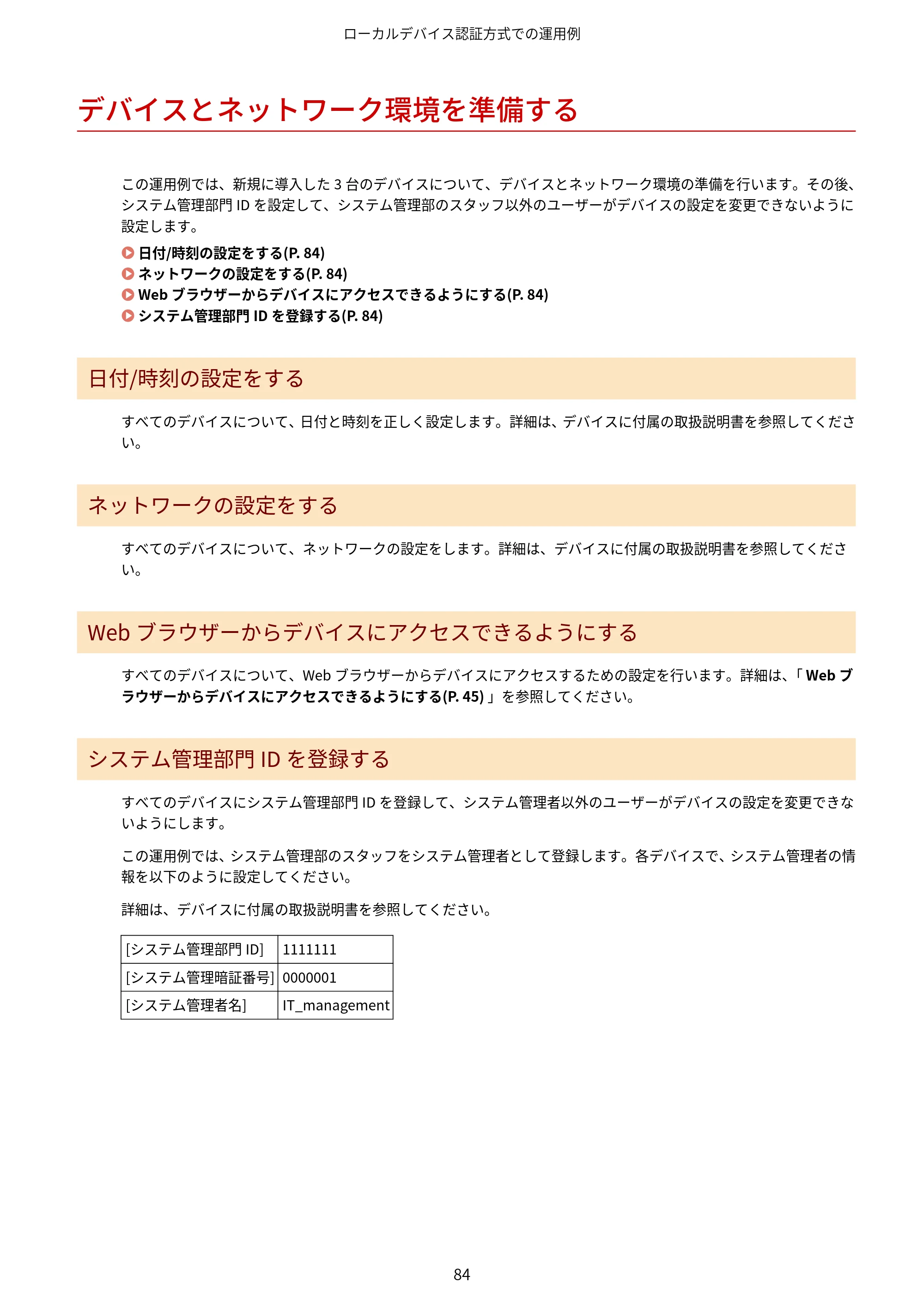 キヤノン imageFORCE C7165F Pro / MF7525F / MF7625F ACCESS MANAGEMENT SYSTEM アドミニストレーターガイド 2023年8月9日更新（PDF：4.16MB） — デバイスとネットワーク環境を準備する — 原本ページ — 87ページ