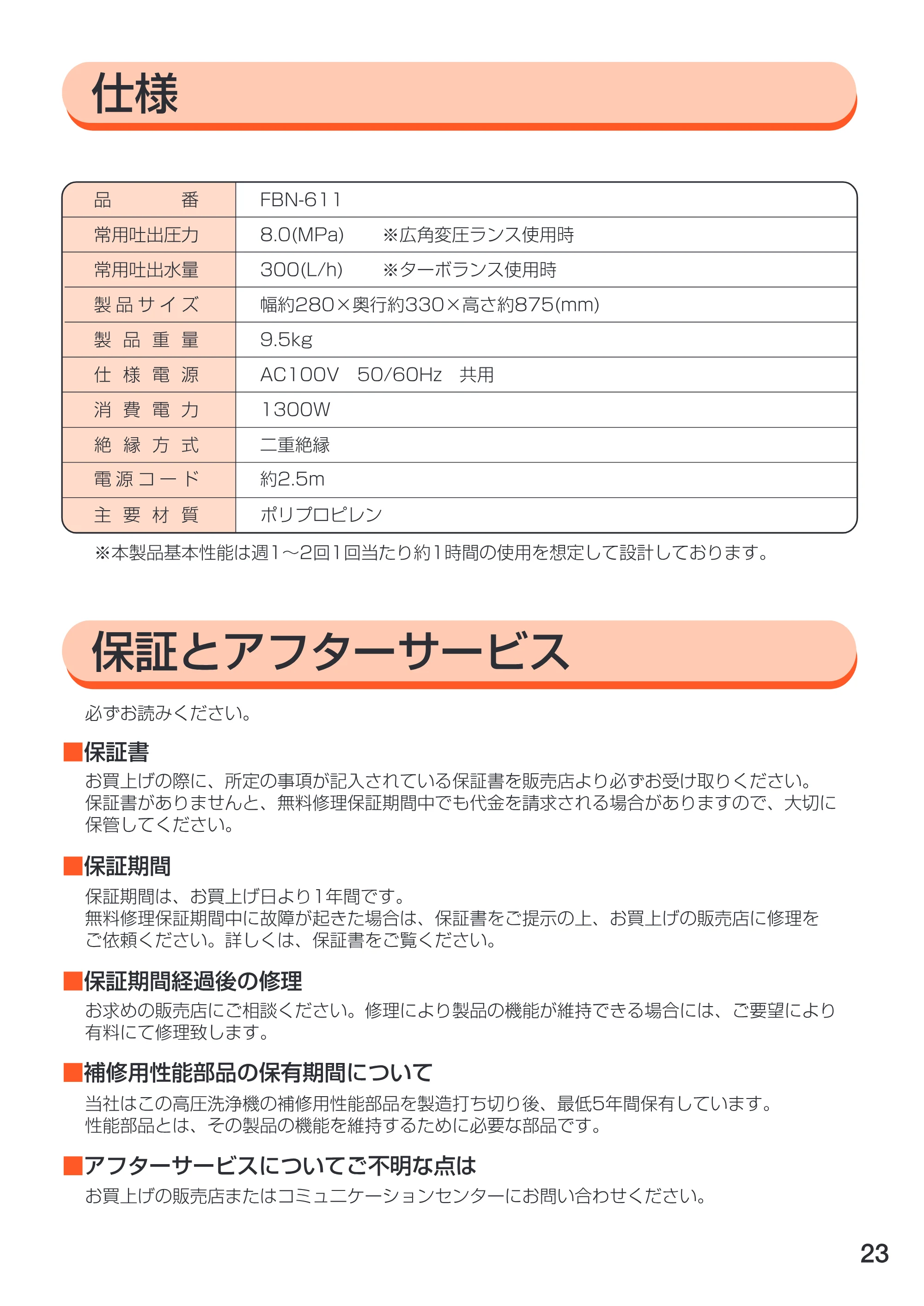 アイリスオーヤマ FBN-611 取扱説明書 — 原本ページ — 23ページ