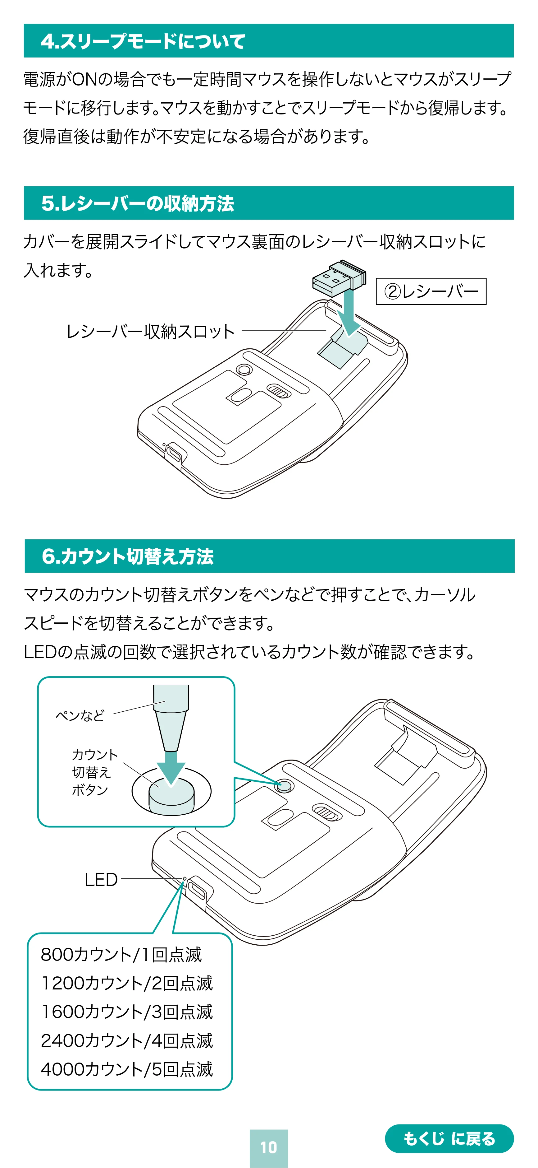 サンワサプライ MA-WBBS526BL / MA-WBBS526GY 取扱説明書 — 原本ページ — 10ページ