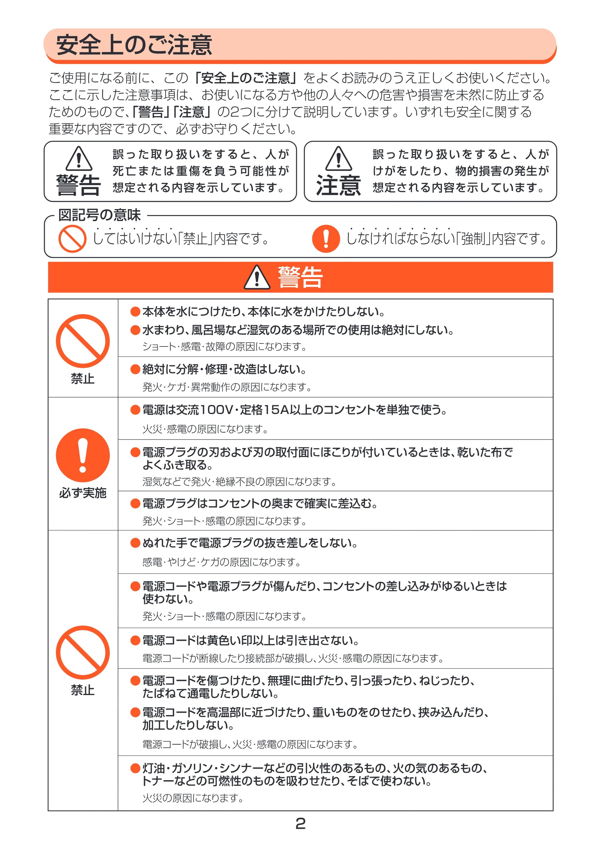 アイリスオーヤマ ECC-1000 取扱説明書 — 原本ページ — 2ページ