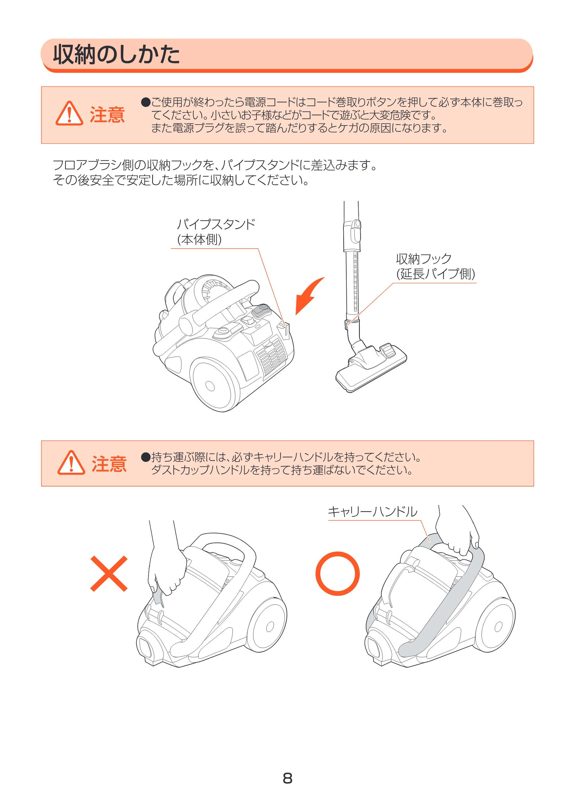 アイリスオーヤマ ECC-1000 取扱説明書 — 原本ページ — 8ページ