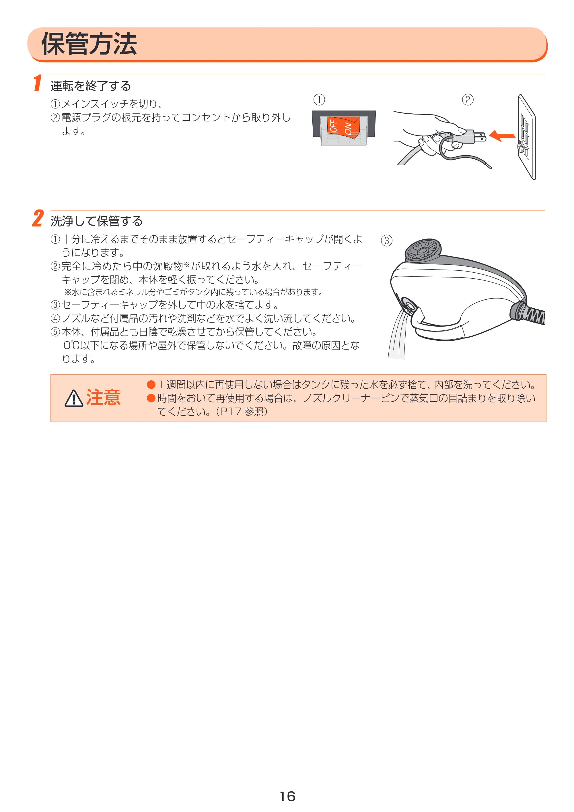 アイリスオーヤマ STM-410N 取扱説明書 — 原本ページ — 16ページ