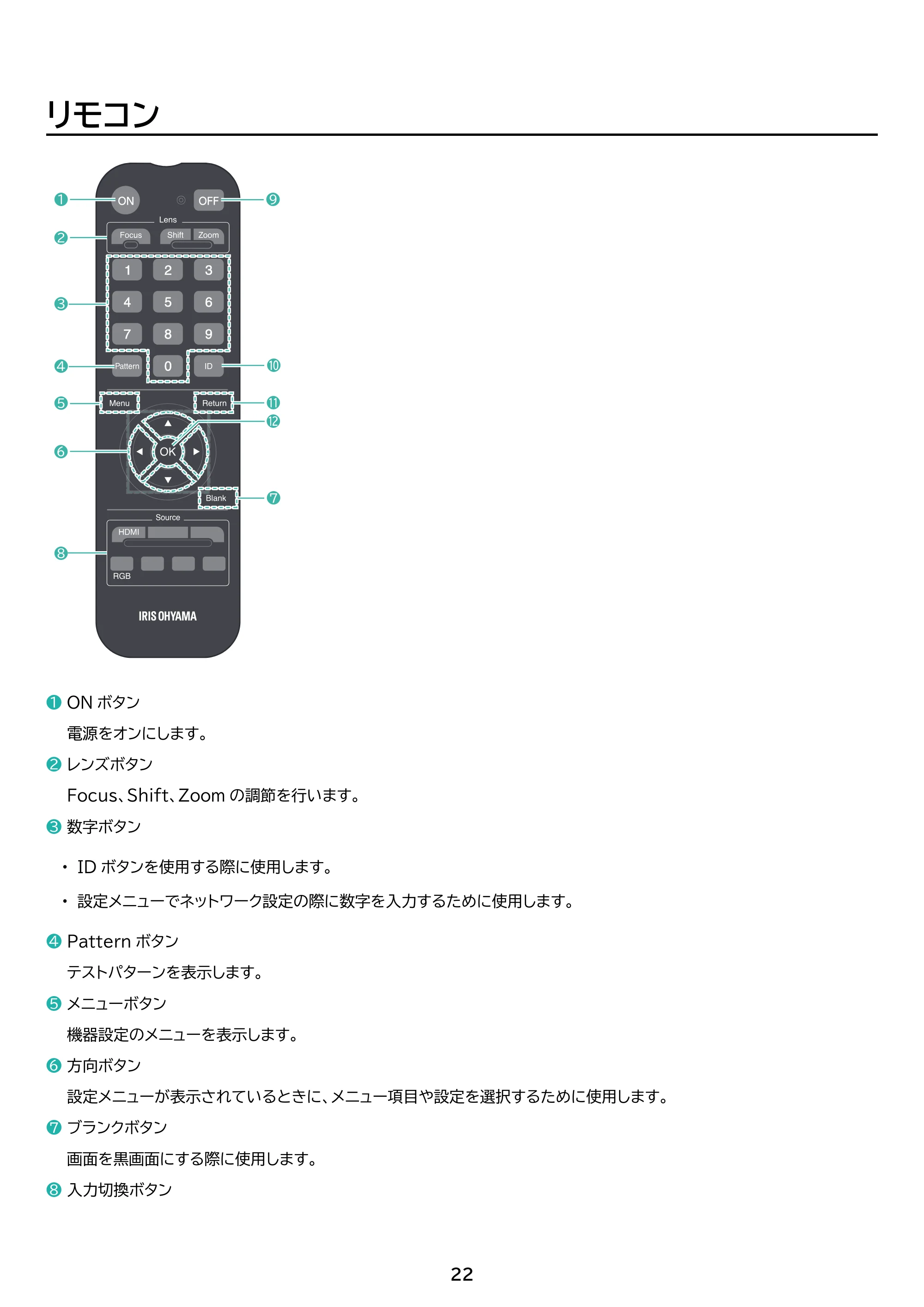 アイリスオーヤマ IP-GU500B 取扱説明書 — 原本ページ — 22ページ