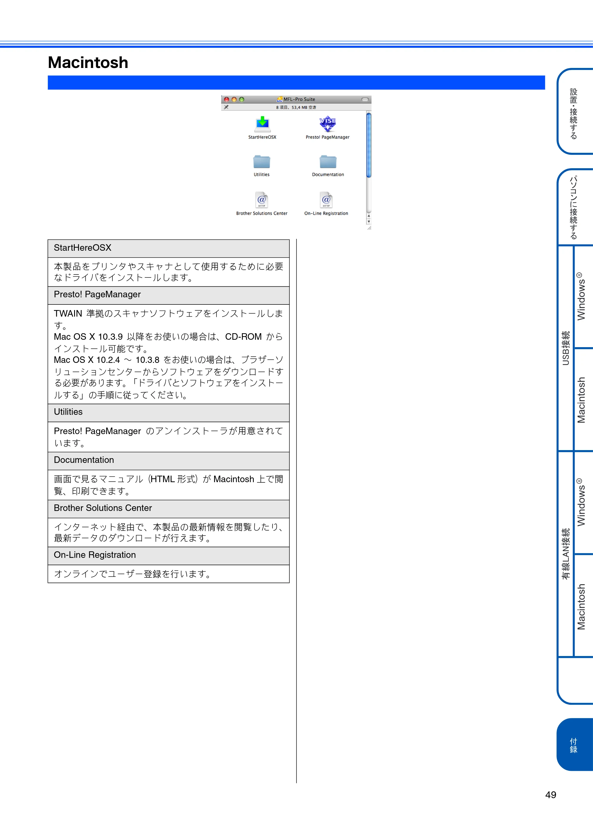 ブラザー MFC-5890CN かんたん設置ガイド — Macintosh — 原本ページ — 51ページ