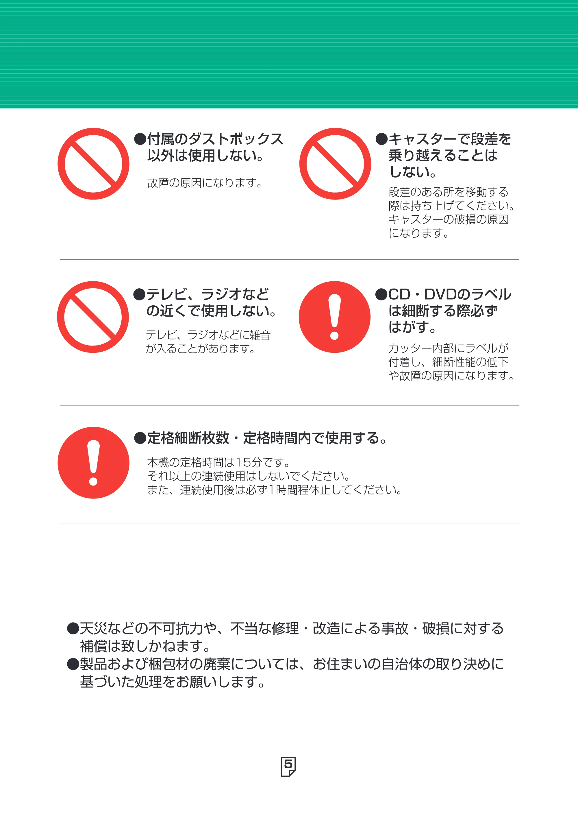 アイリスオーヤマ SH15H 取扱説明書 — 原本ページ — 5ページ