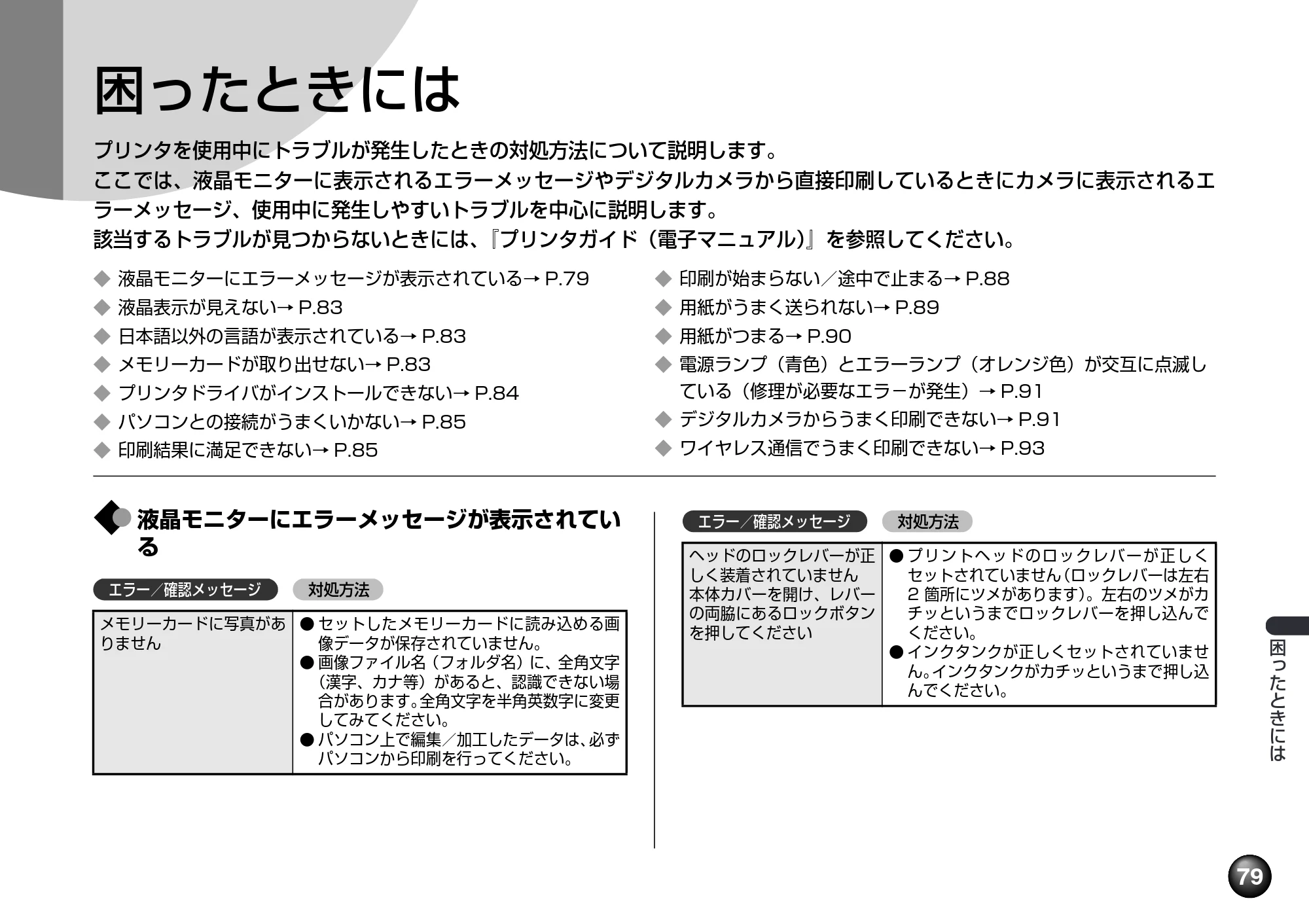 キヤノン PIXUS mini260 基本操作ガイド （PDF形式／12.12Mバイト） — 困ったときには — 原本ページ — 81ページ
