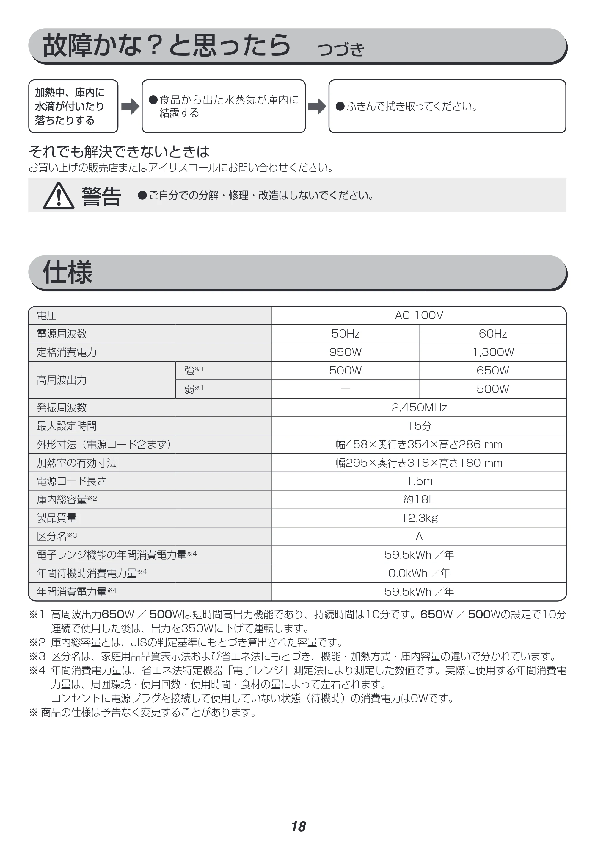 アイリスオーヤマ IMB-1801 取扱説明書 — 原本ページ — 18ページ