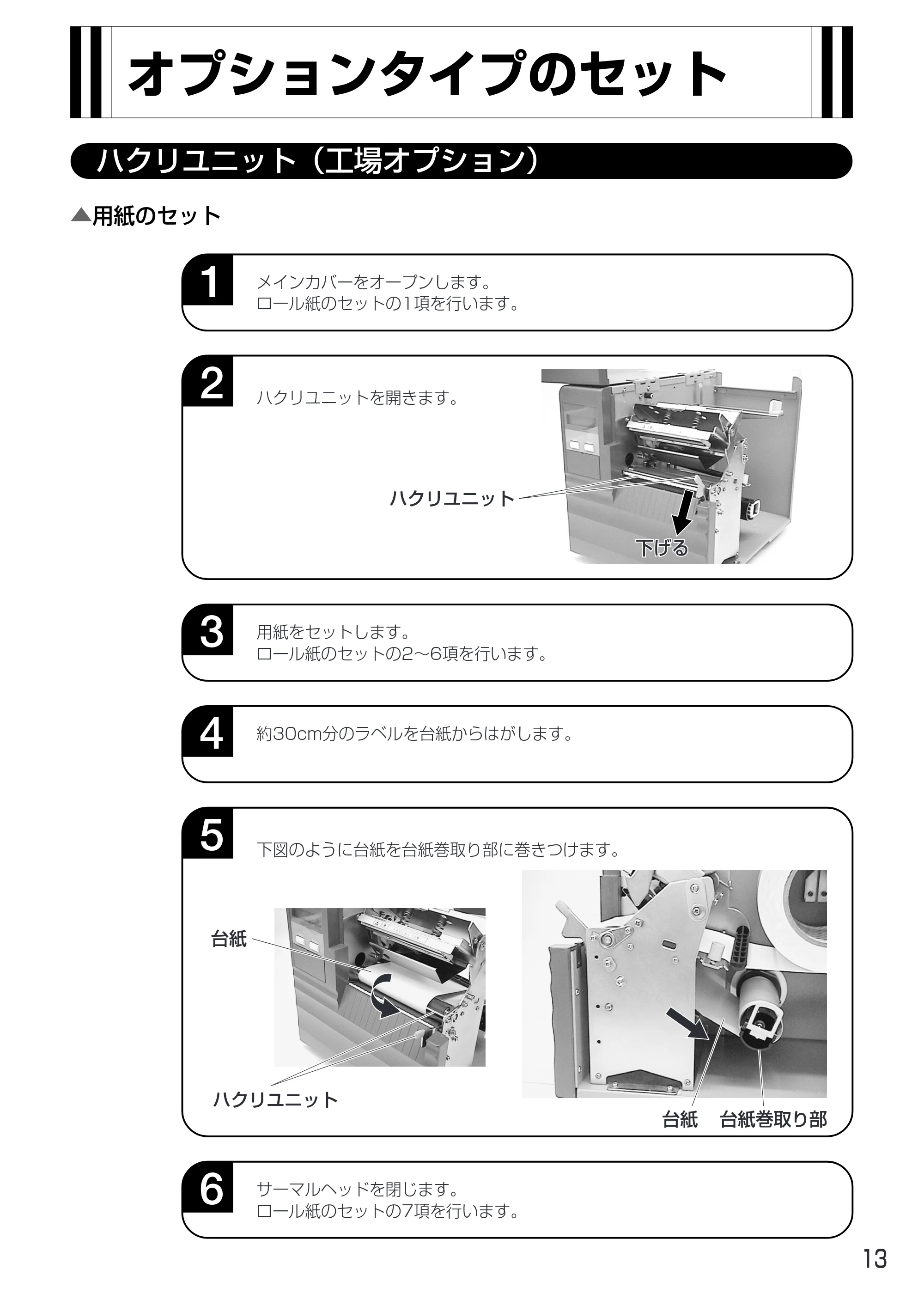 サトー MT400e / 410e 取扱説明書(第4版) — オプションタイプのセット — 原本ページ — 17ページ