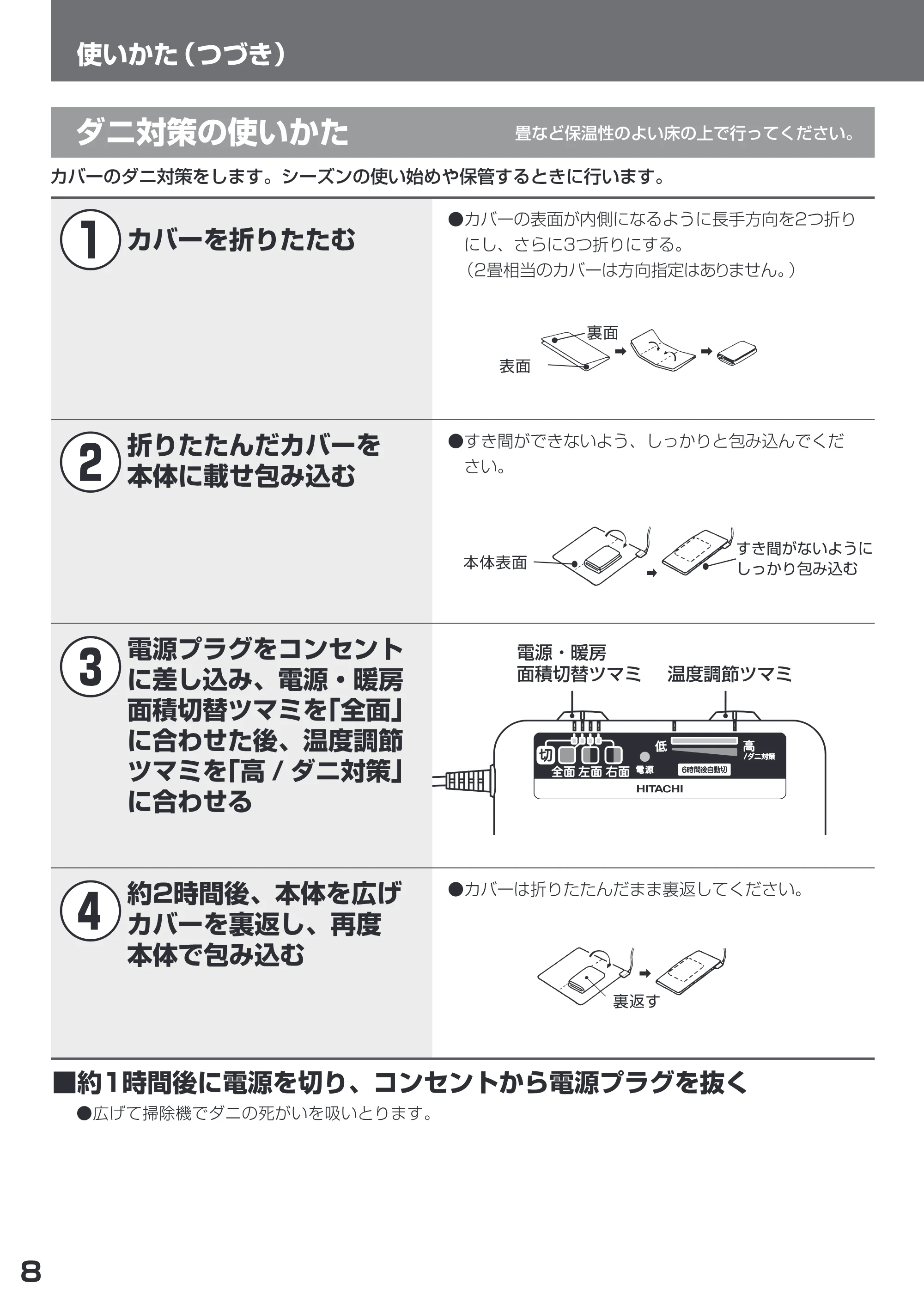 日立 HLU-2008 / HLU-3008 取扱説明書 — 使いかた(つづき) — 原本ページ — 8ページ