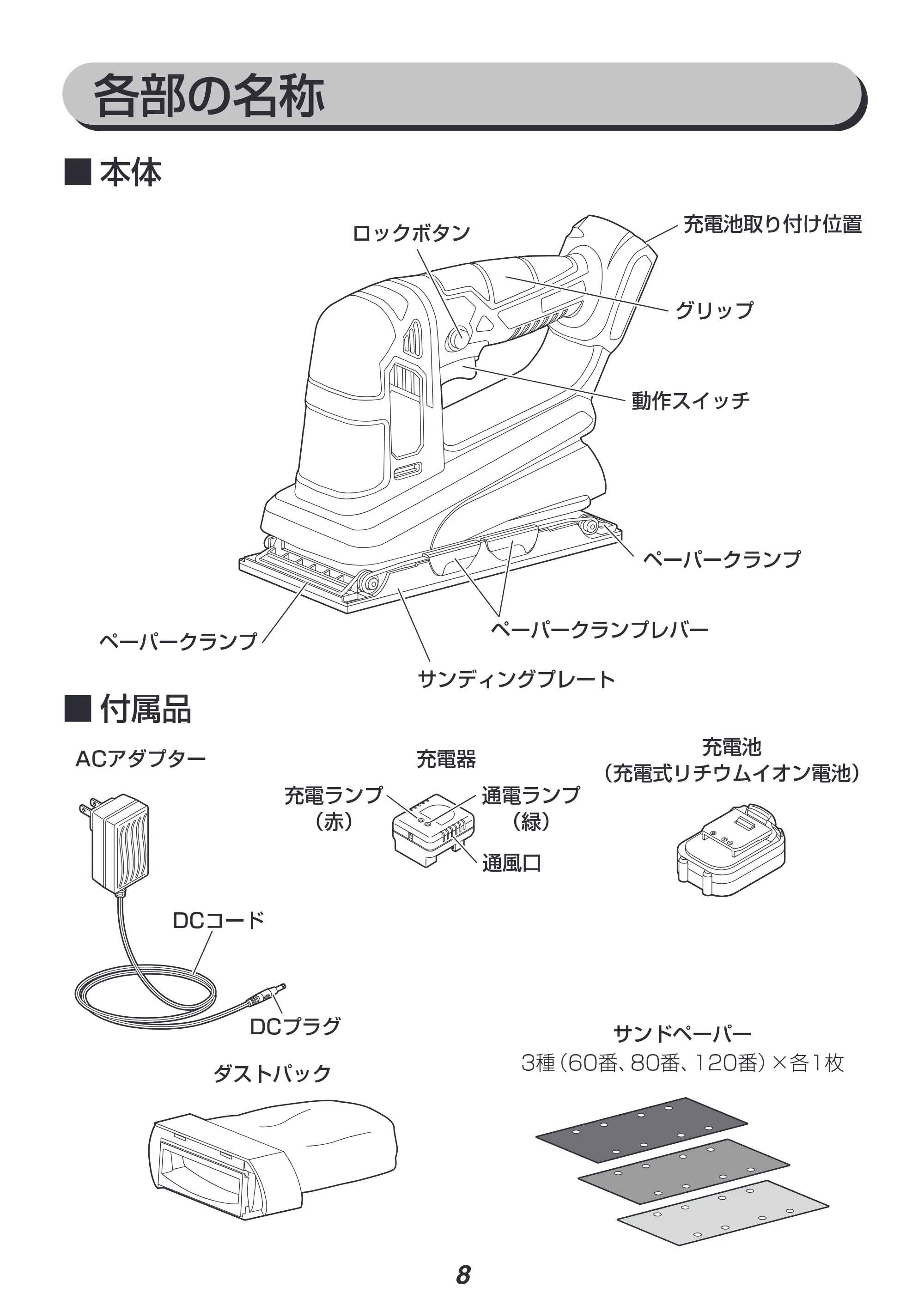 アイリスオーヤマ JSD919 取扱説明書 — 原本ページ — 8ページ