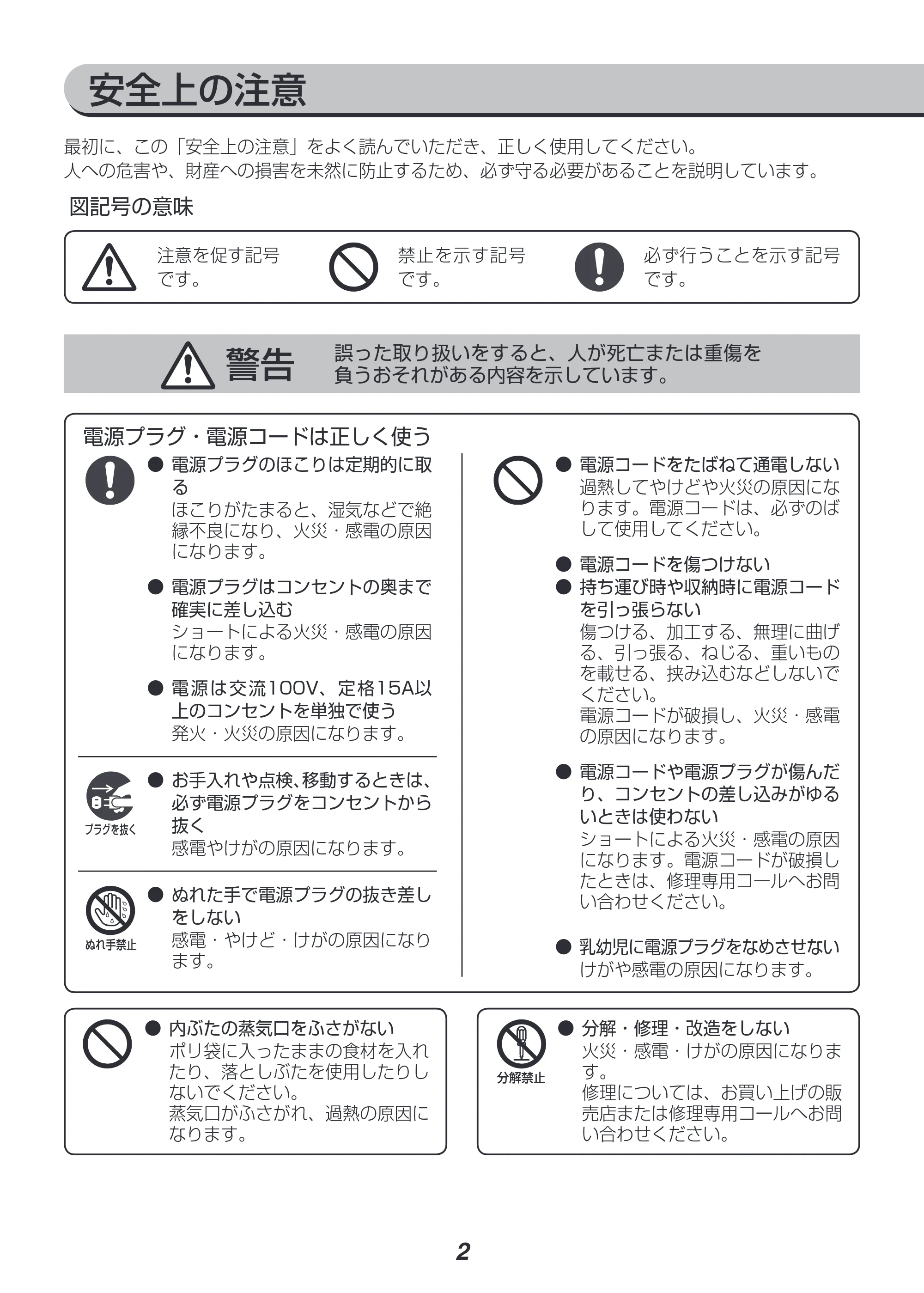 アイリスオーヤマ RC-IH50 取扱説明書 — 原本ページ — 2ページ