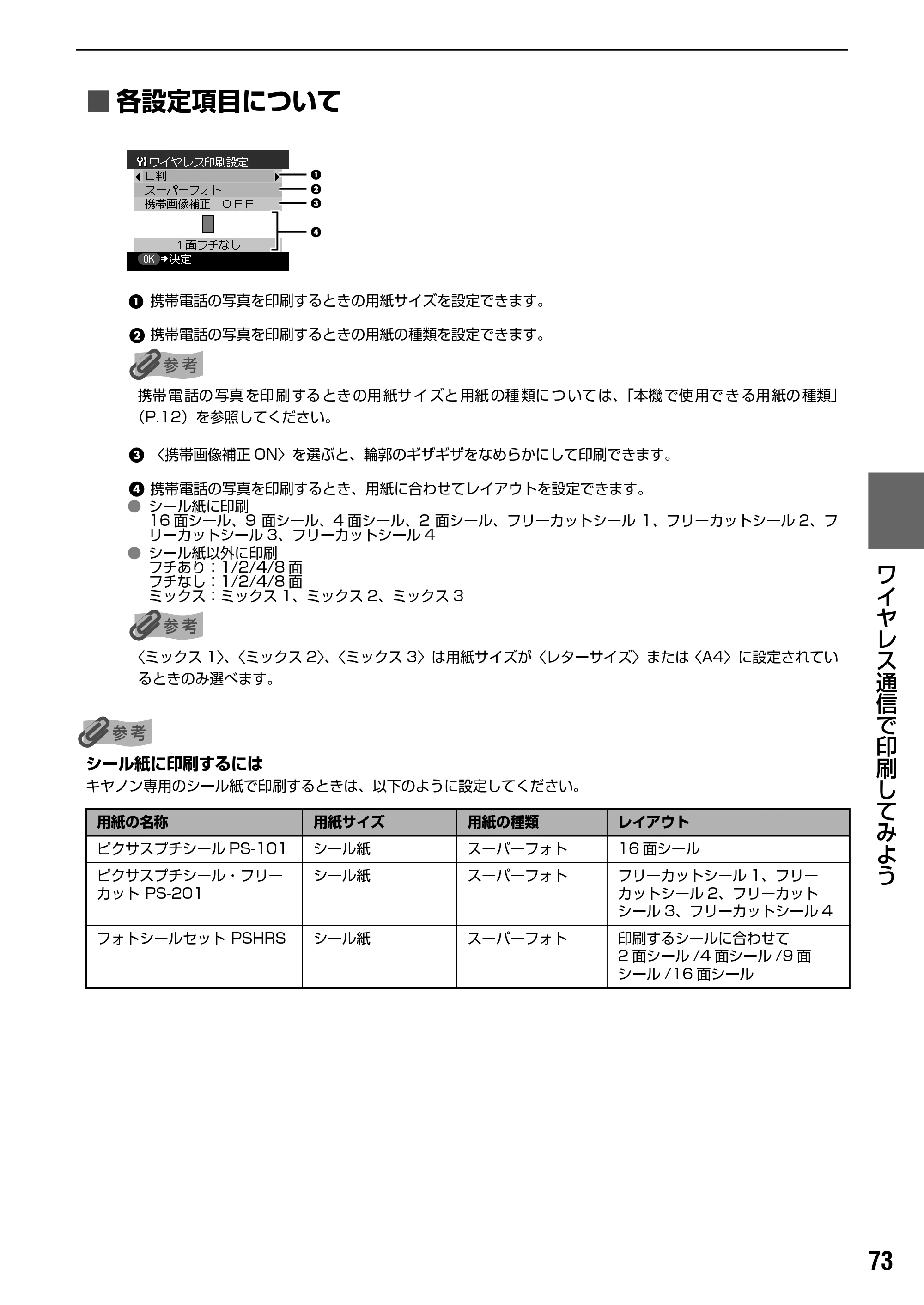キヤノン PIXUS MP500 操作ガイド（本体操作編） （PDF形式／9.42Mバイト） — 原本ページ — 75ページ