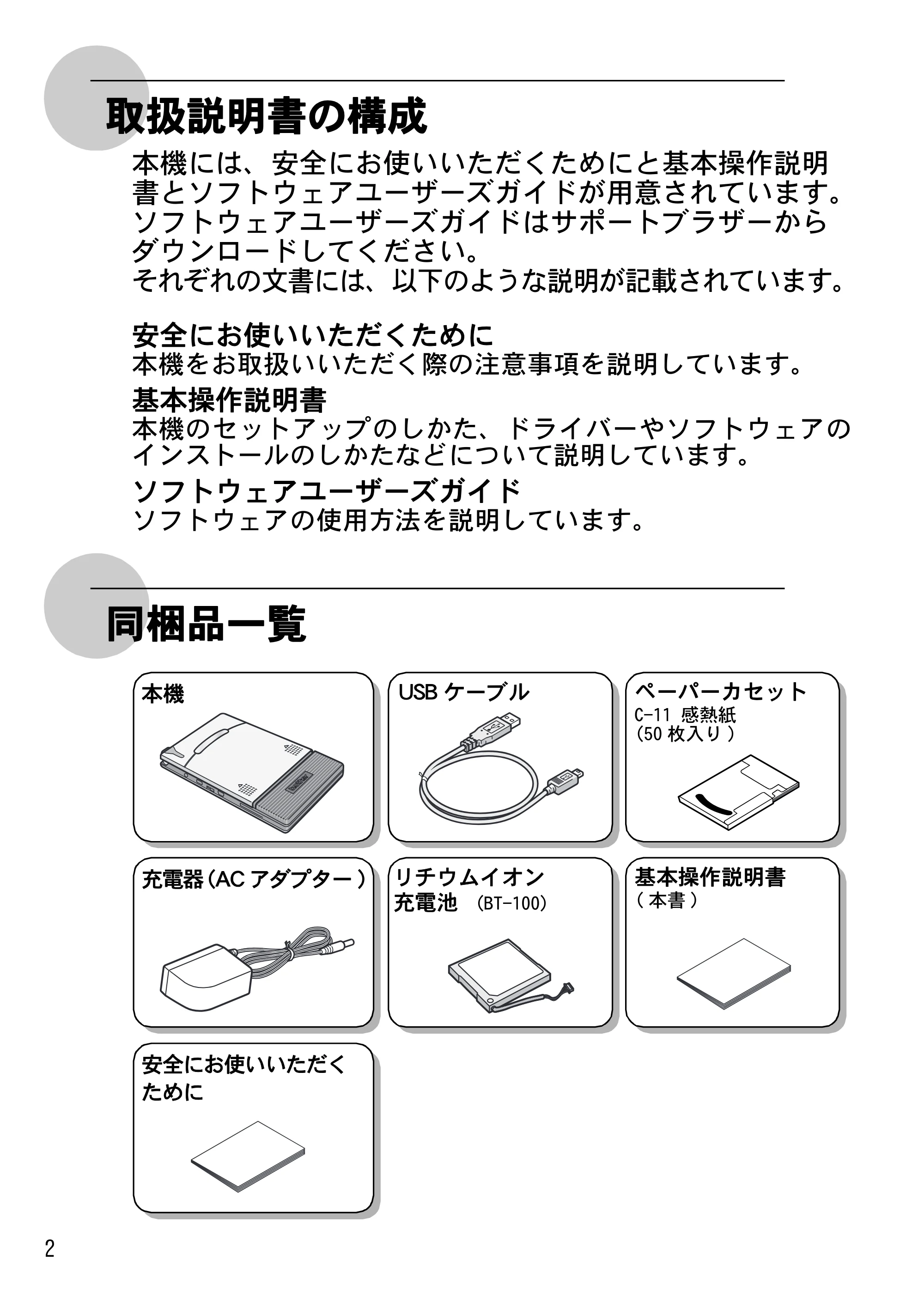 ブラザー MW-145MFi 基本操作説明書 — 取扱説明書の構成 — 原本ページ — 4ページ
