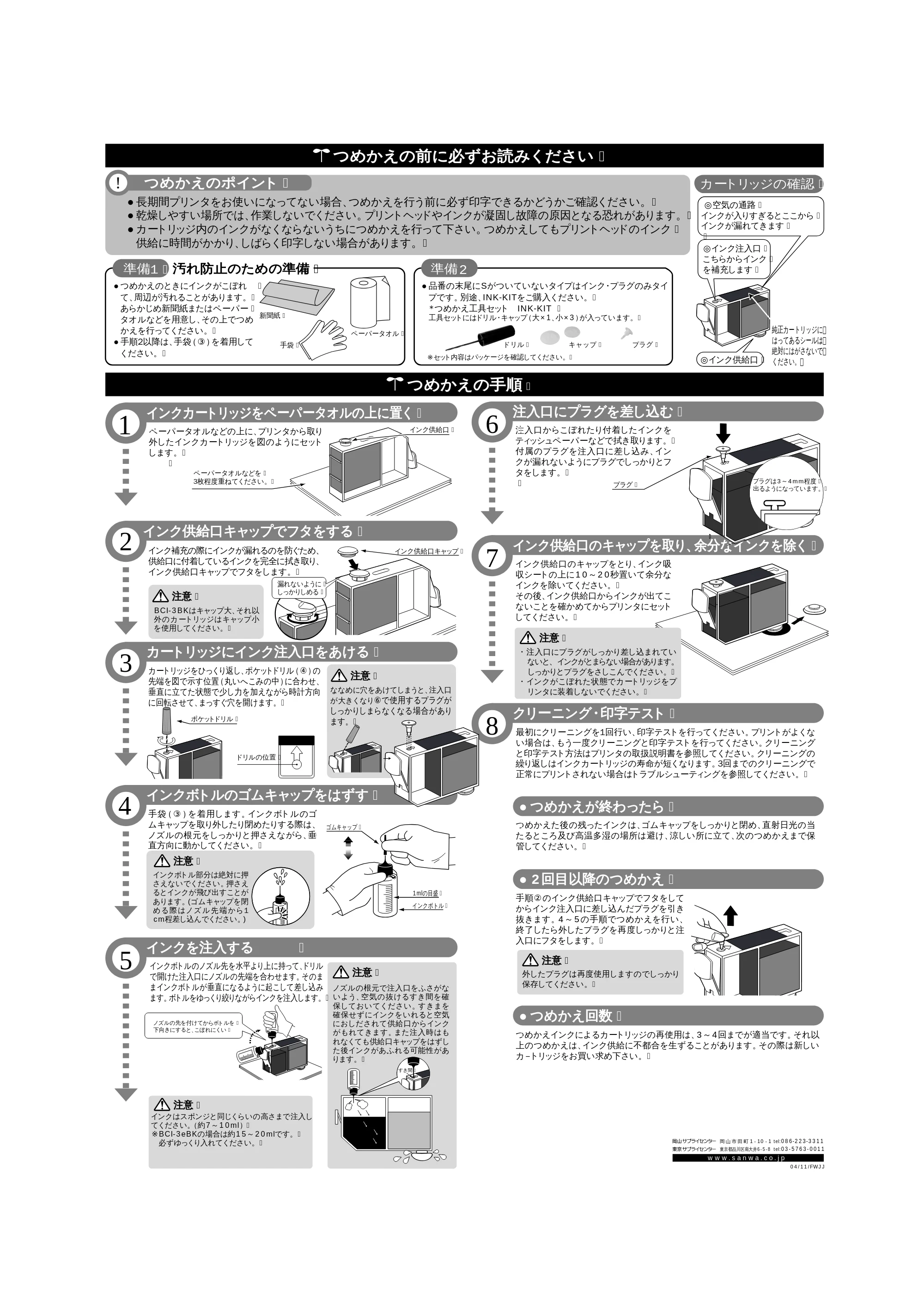 サンワサプライ 300-KIT6M30 / 300-KIT6C30 / 302-3C30 取扱説明書 — 原本ページ — 2ページ