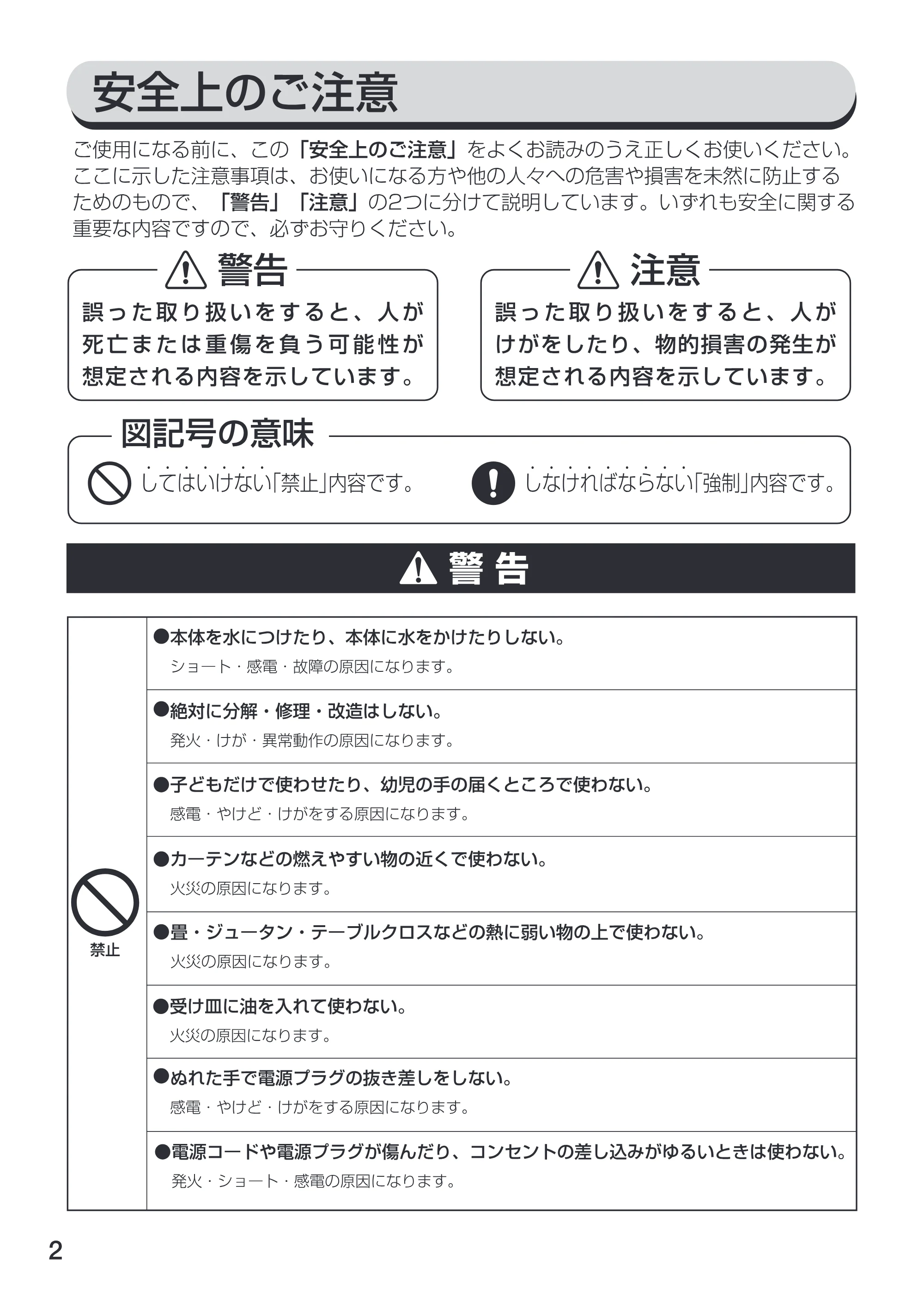 アイリスオーヤマ EOT-86 取扱説明書 — 原本ページ — 2ページ