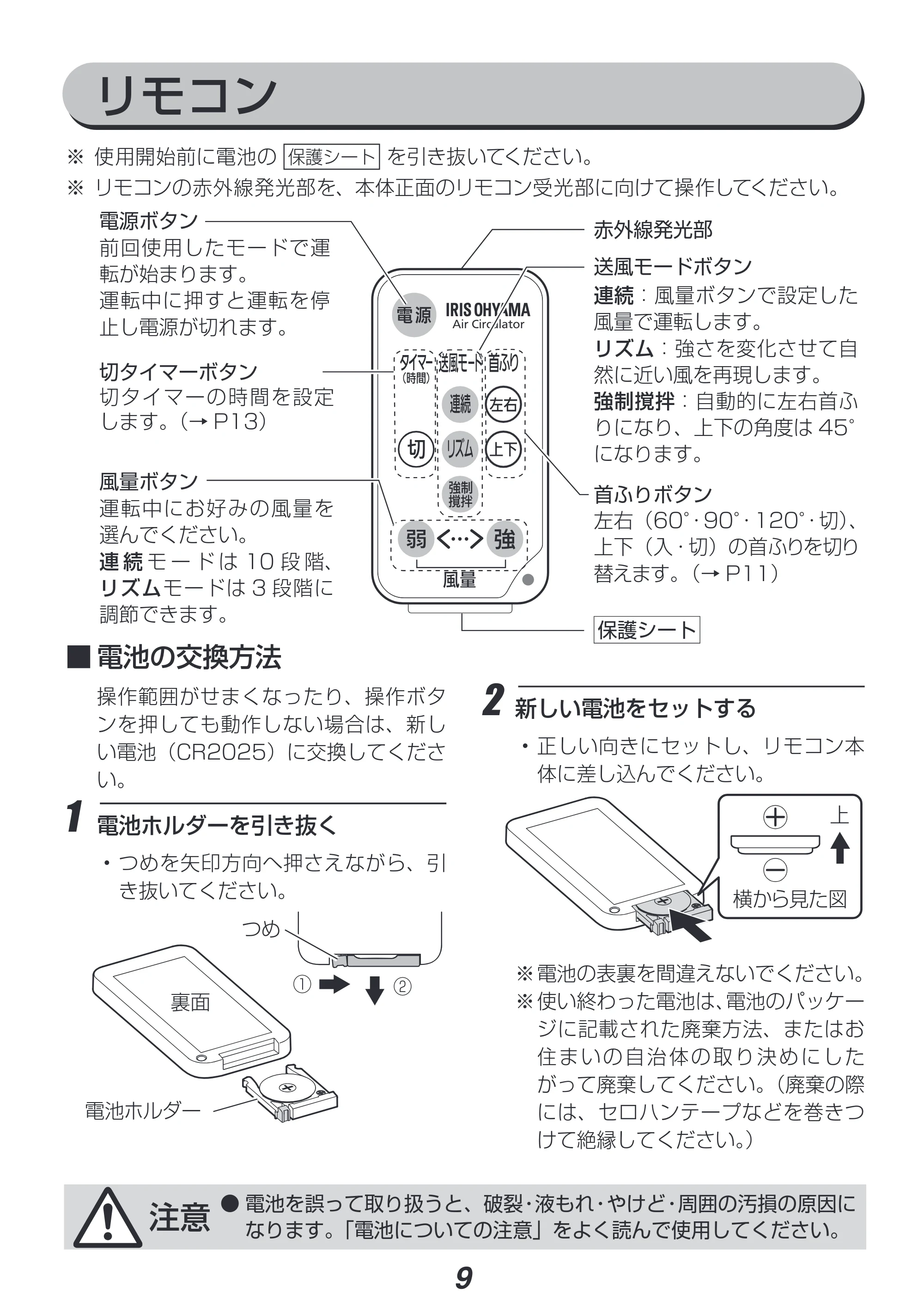 アイリスオーヤマ PCF-SDC182TK 取扱説明書 — 原本ページ — 9ページ