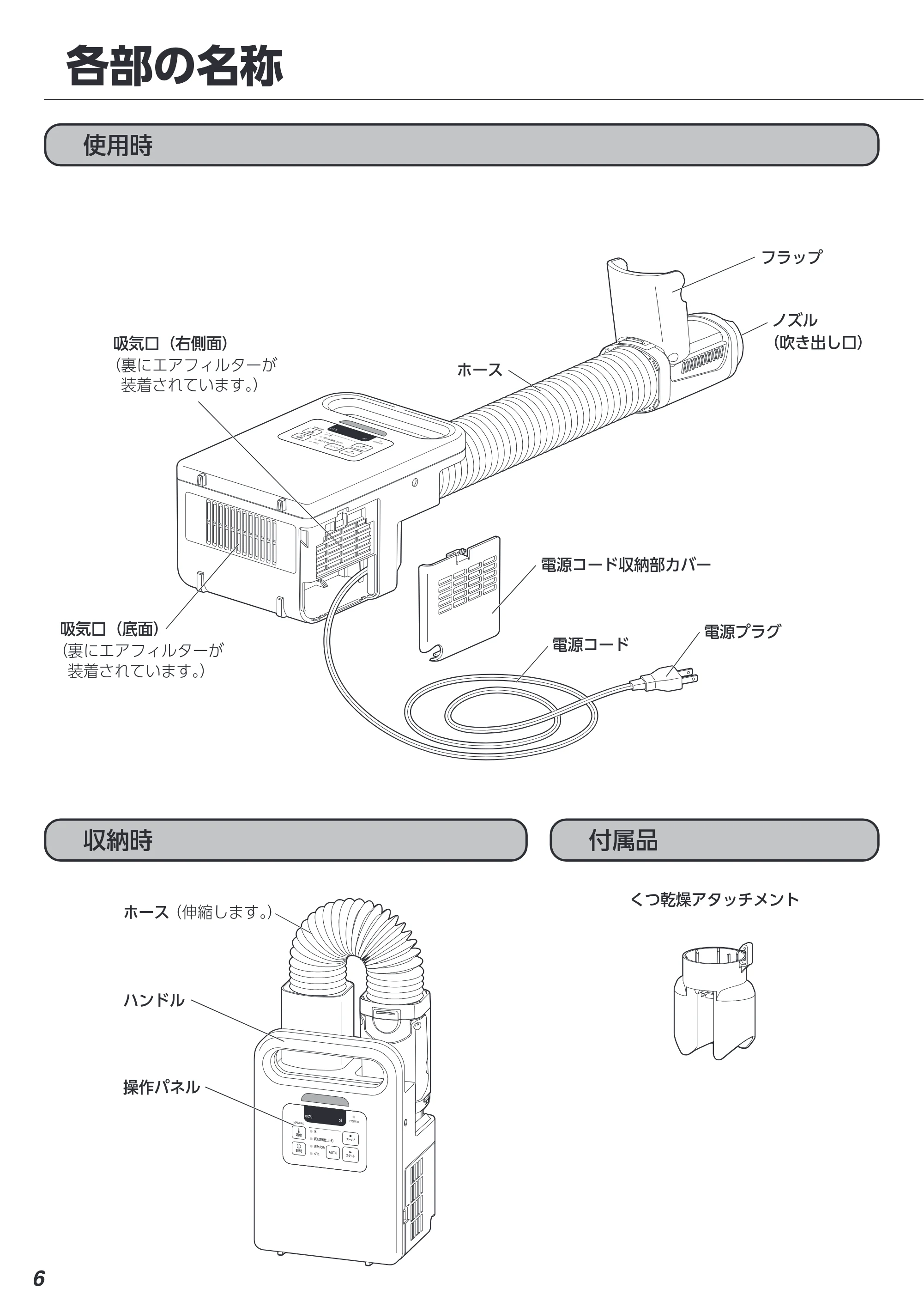 アイリスオーヤマ FK-EC1 取扱説明書 — 原本ページ — 6ページ