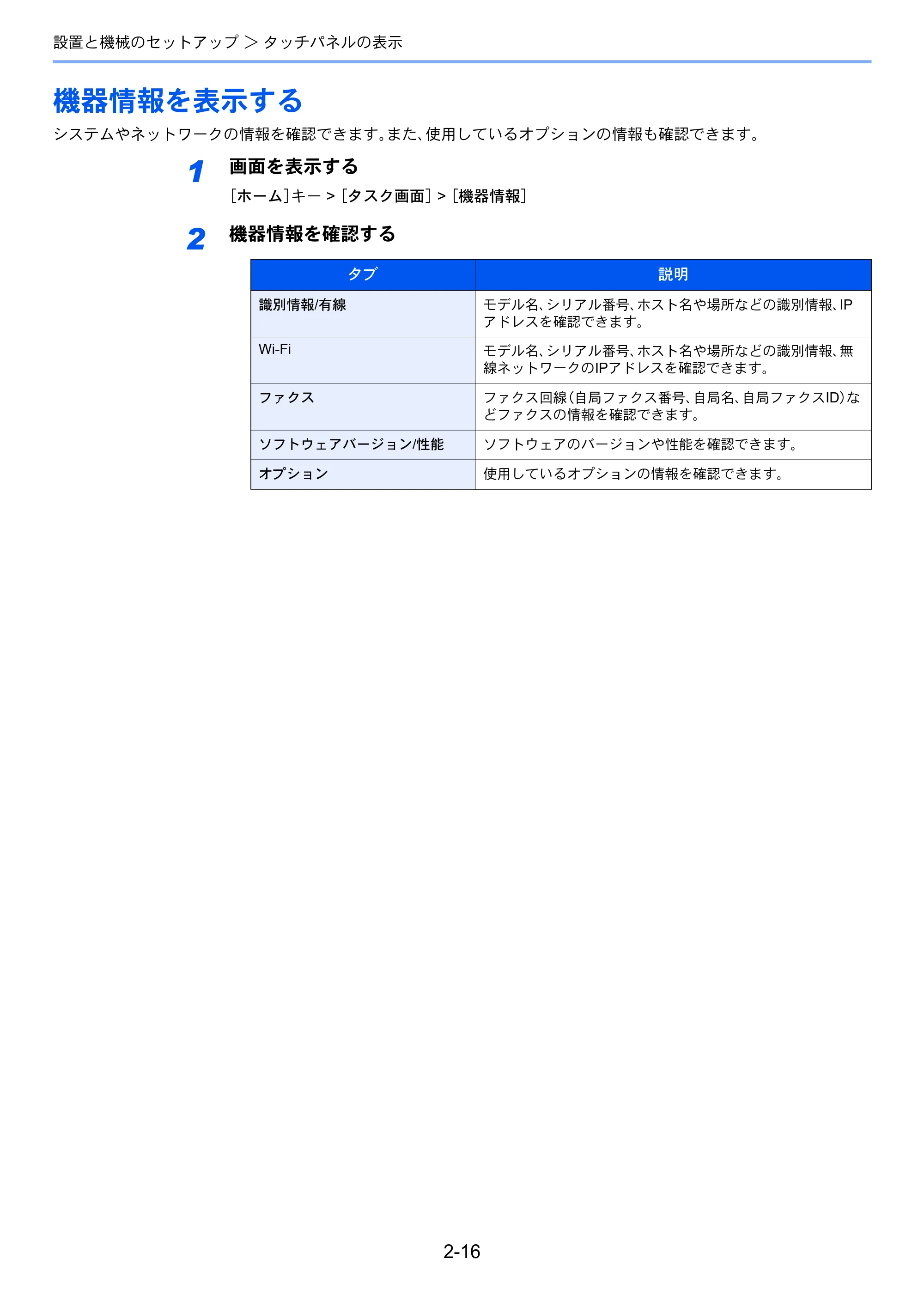京セラ ECOSYS M2640idw ECOSYS M2640idw 使用説明書 — 機器情報を表示する — 原本ページ — 67ページ